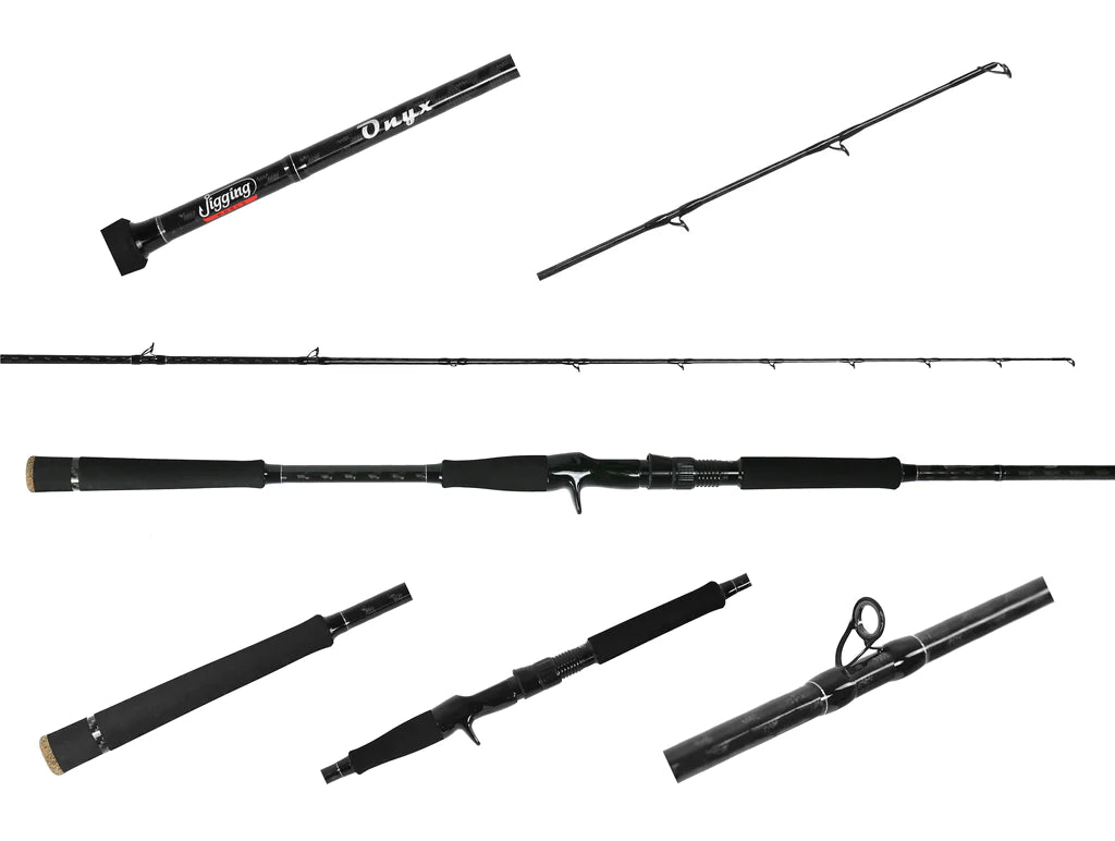 Jigging World Onyx Inshore Conventional Jigging Rod - Premium Saltwater Fishing Rod for Inshore & Offshore Angling - Perfect for Catching Snapper, Grouper, and Tuna