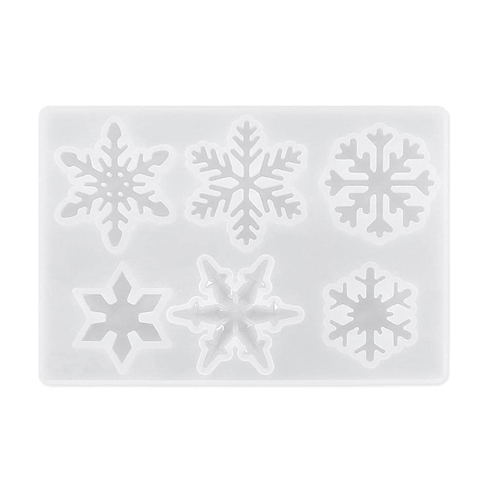 6-Cavity Snowflake Silicone Mold for Resin Jewelry Making - DIY Epoxy Pendant Casting Mold - Christmas Ornament & Holiday Craft Decorations (Perfect for Handmade Gifts, Festive Decor, and Winter DIY Projects)