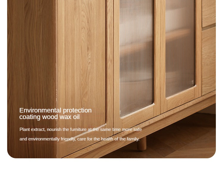 Solid Oak Wood Rock Plate Storage Cabinet - High Capacity Organizer for Kitchen, Living Room, or Office