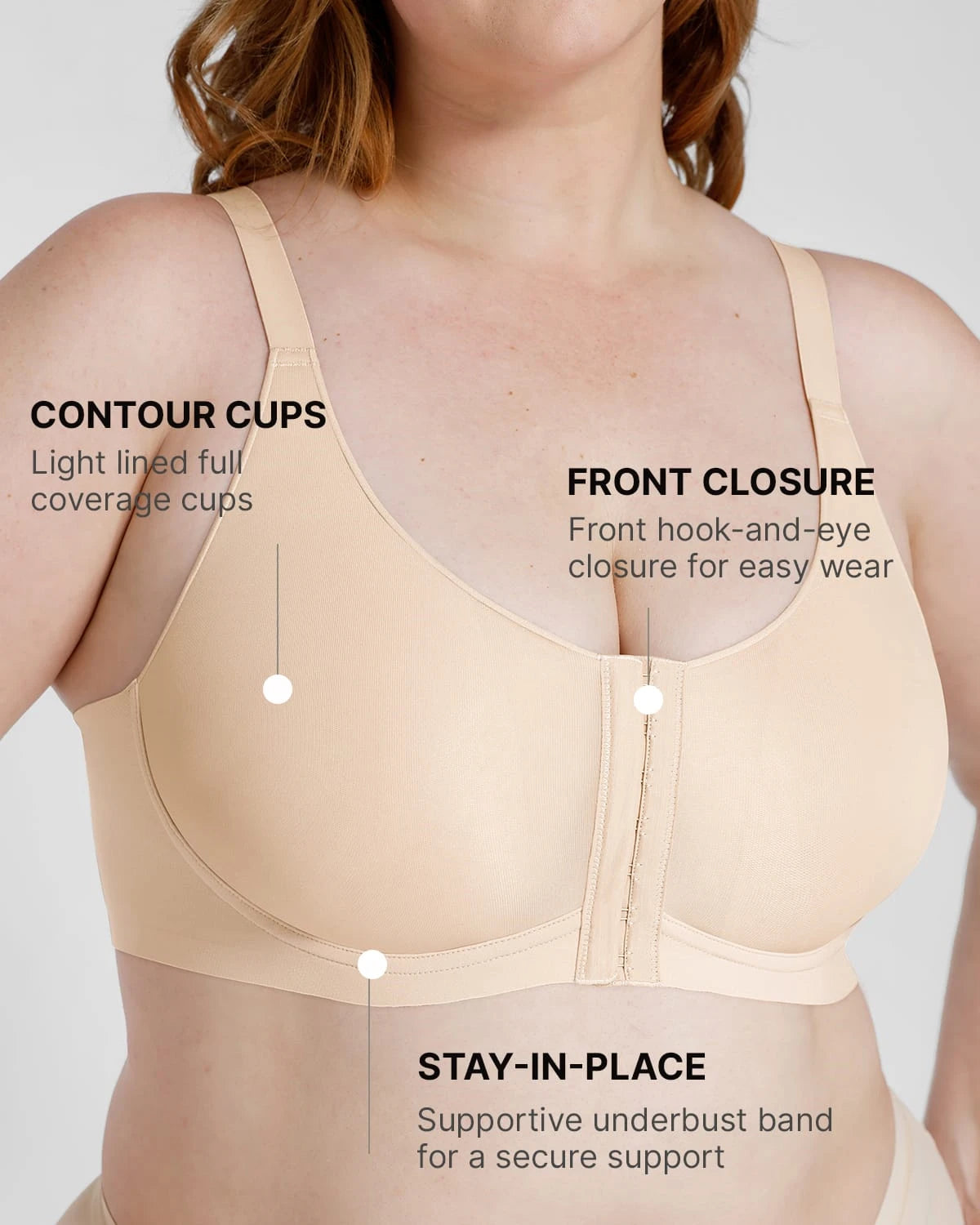 Wireless Front Hook Back Smooth Bra - Comfortable Seamless Support for Yoga, Workouts & Everyday Wear
