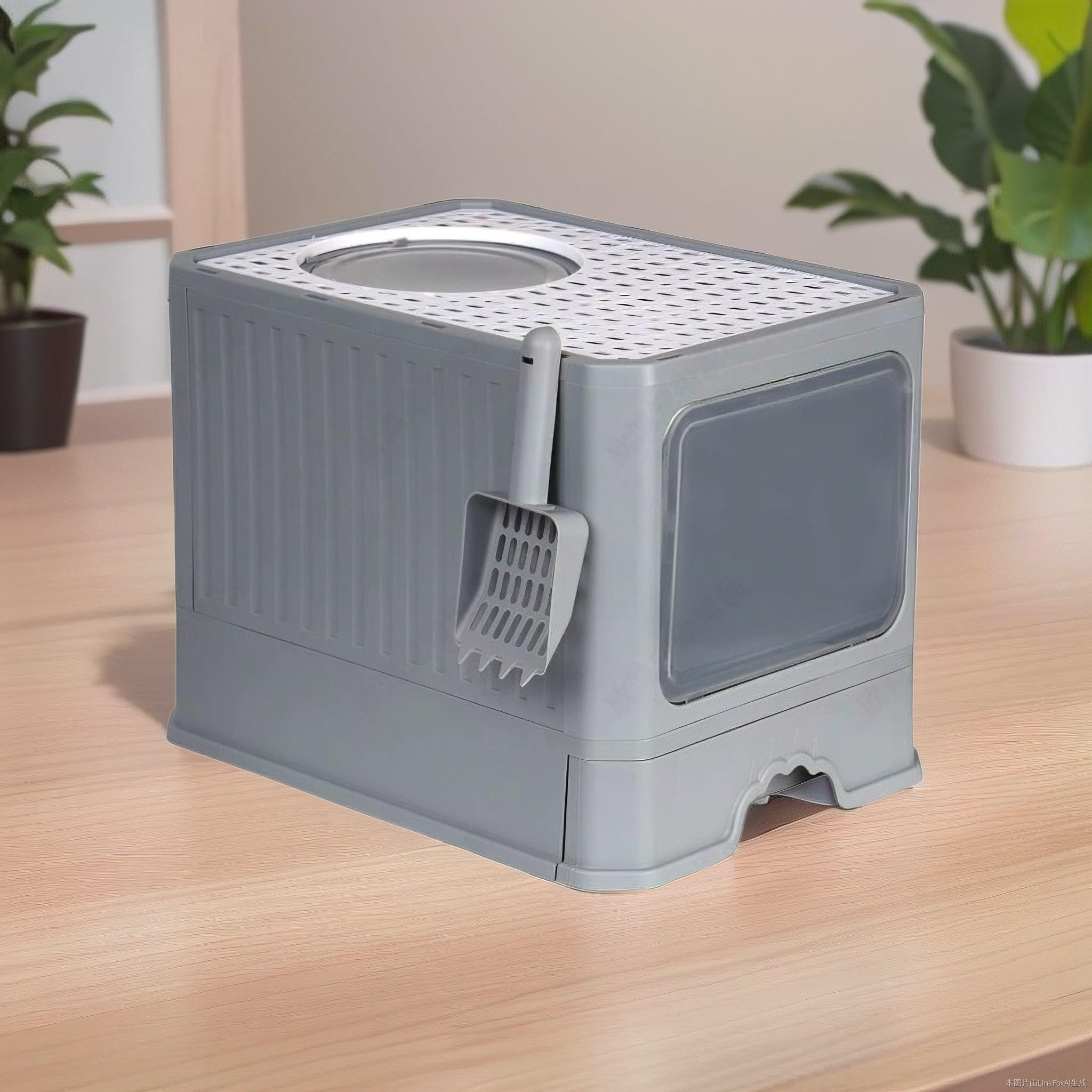 Foldable Cat Litter Box - Extra Large Enclosed Cat Toilet with Front & Top Entry | Anti-Splashing Design for Indoor Cats | Perfect for Small Spaces & Travel