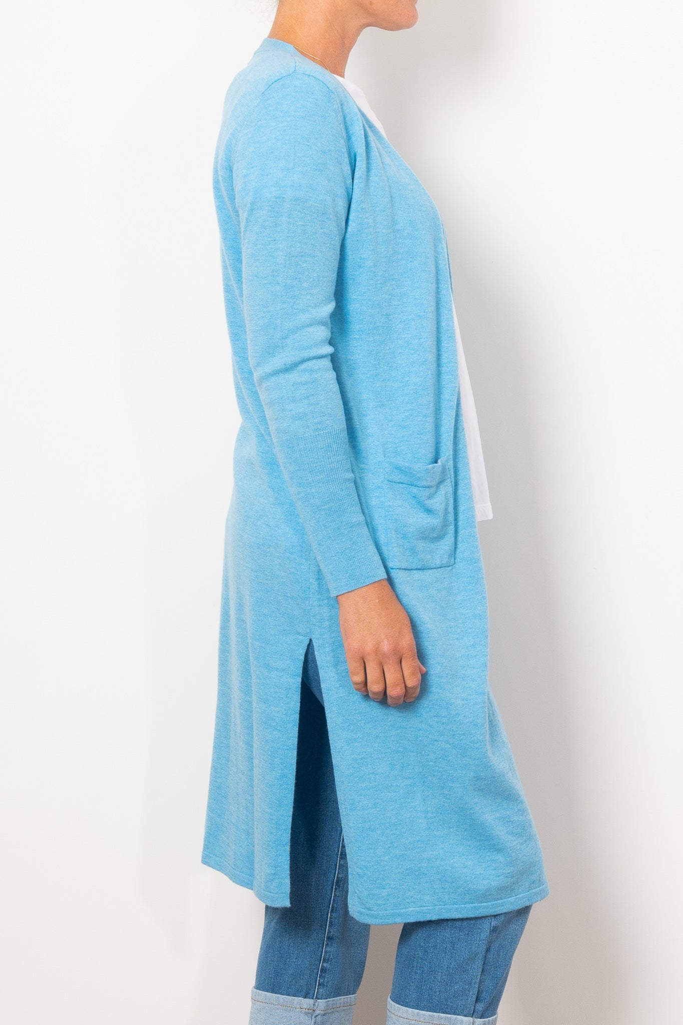 Bridge & Lord Women's Longline Cardigan Sweater - Soft Knit Open Front Wrap for Office, Casual & Layering