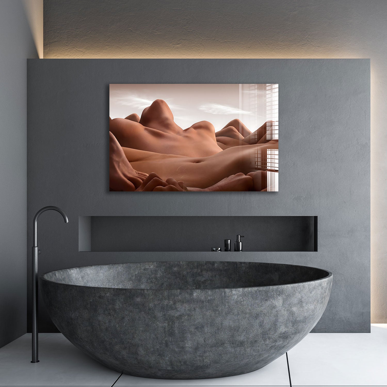 Valley of The Reclining Woman - Abstract Landscape Wall Art Print for Home & Office Decor | Perfect for Living Room, Bedroom or Gallery Wall Display