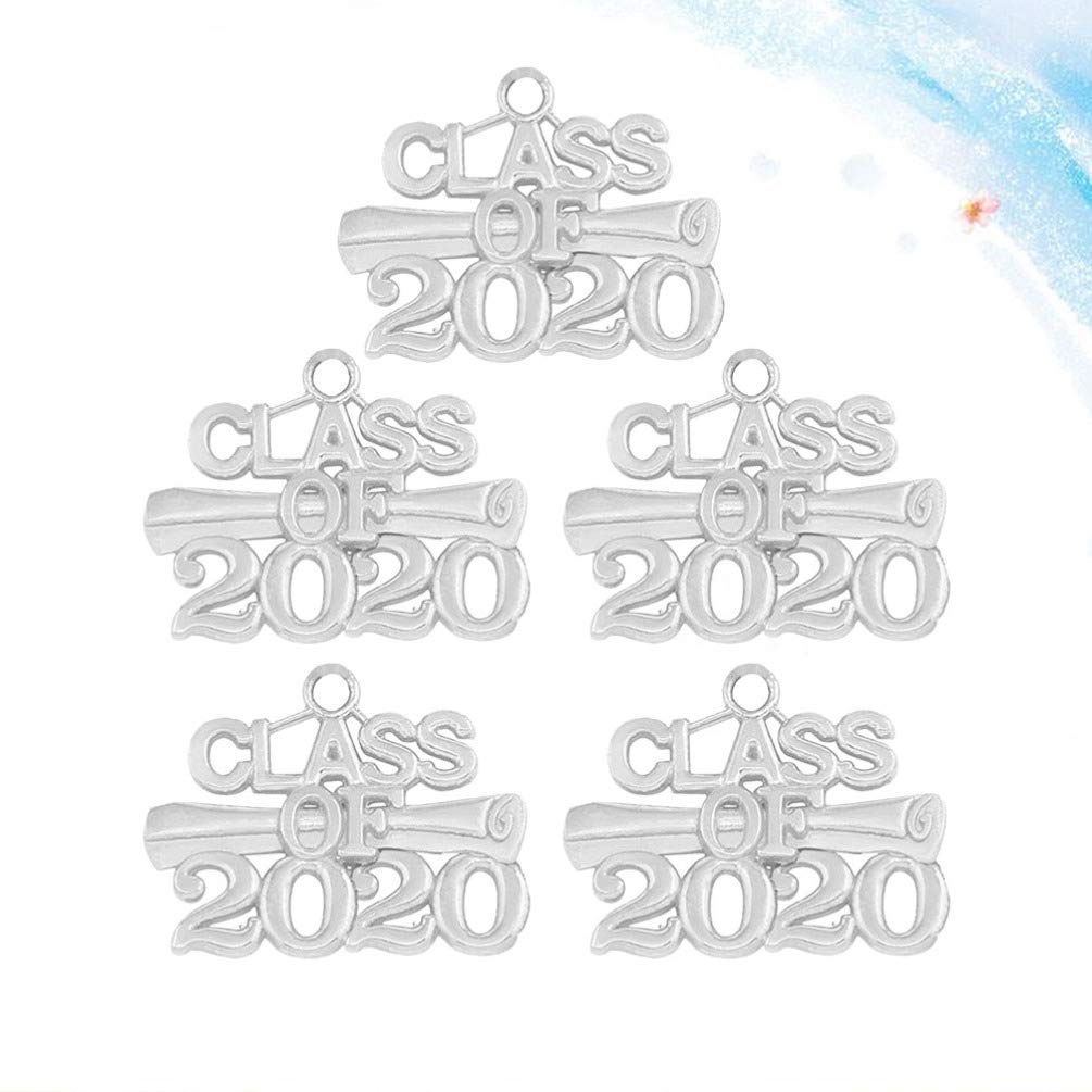 PRETYZOOM 5-Piece Creative Graduation Pendant Set - Class of 2020 Commemorative Keepsake for Graduates - Perfect for Graduation Ceremonies, Yearbook Signings & Alumni Gifts