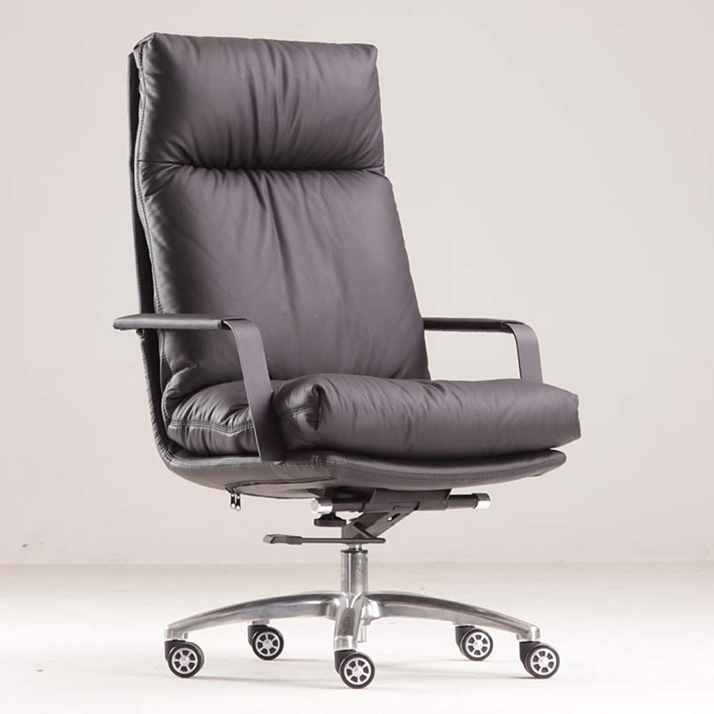 Premium Ergonomic Office Chair - High Back Leather Executive Desk Chair with Lumbar Support, Swivel & Tilt Function for Home Office, Gaming, Computer Work (Gray) - Modern Minimalist Design for Comfort & Productivity
