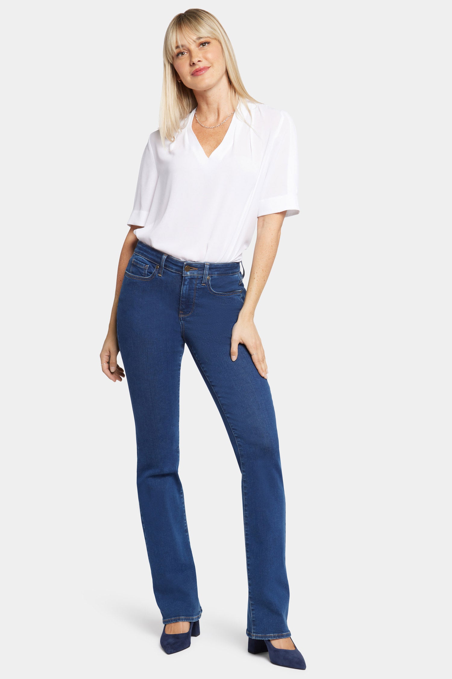 Barbara Bootcut Jeans for Women - Petite Fit Stretch Denim Pants - Comfortable & Flattering Quinn Style - Perfect for Casual Wear & Office Outfits