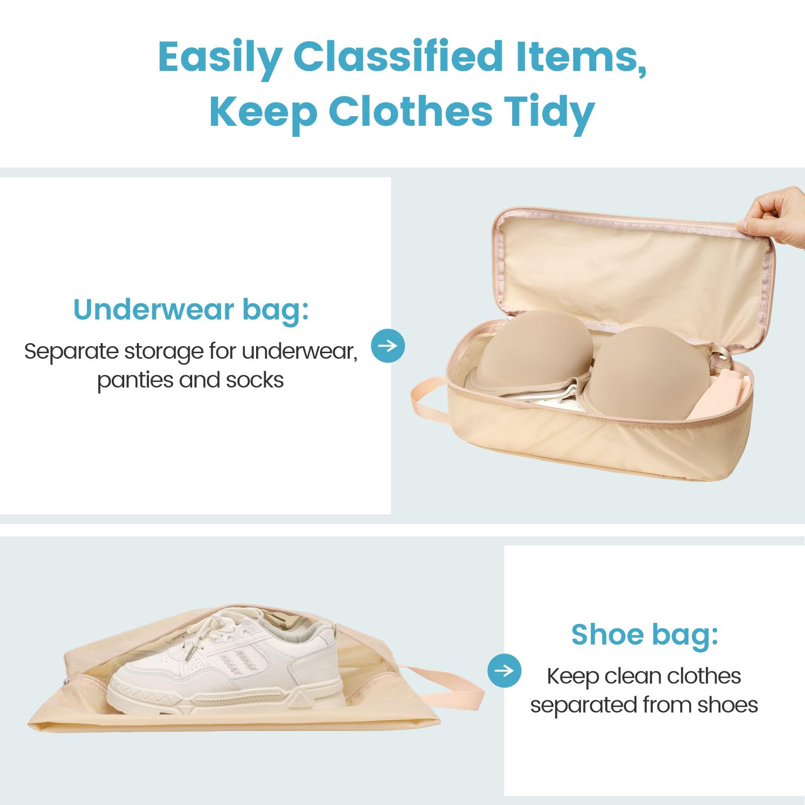 Cambond Compression Packing Cubes for Travel - 6-Piece Set of Luggage Organizers for Women | Space-Saving Travel Essentials for Carry-On Suitcases | Perfect for Business Trips, Vacations & Weekend Getaways