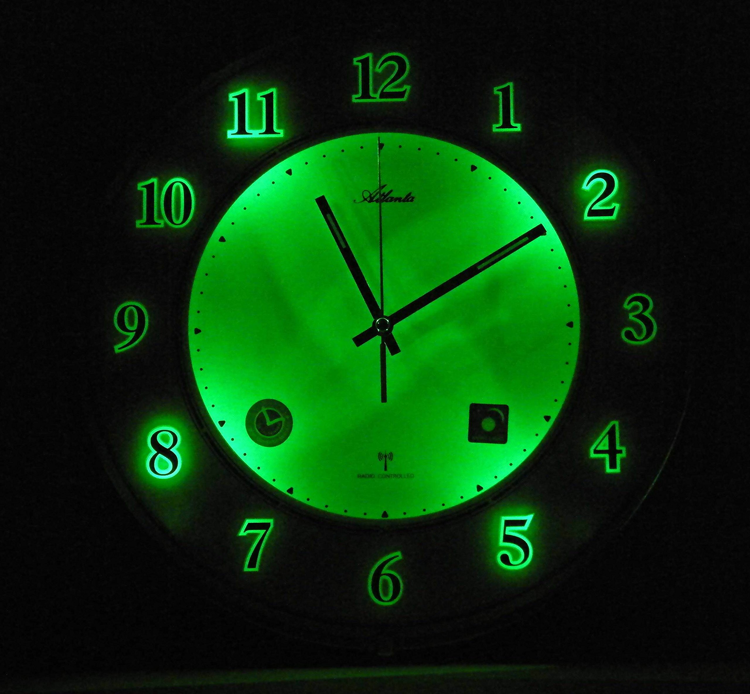 Atlanta 4299 Radio-Controlled Wall Clock - Accurate Atomic Timekeeping for Home, Office & Classroom - Silent Sweep Movement & Auto Time Adjustment
