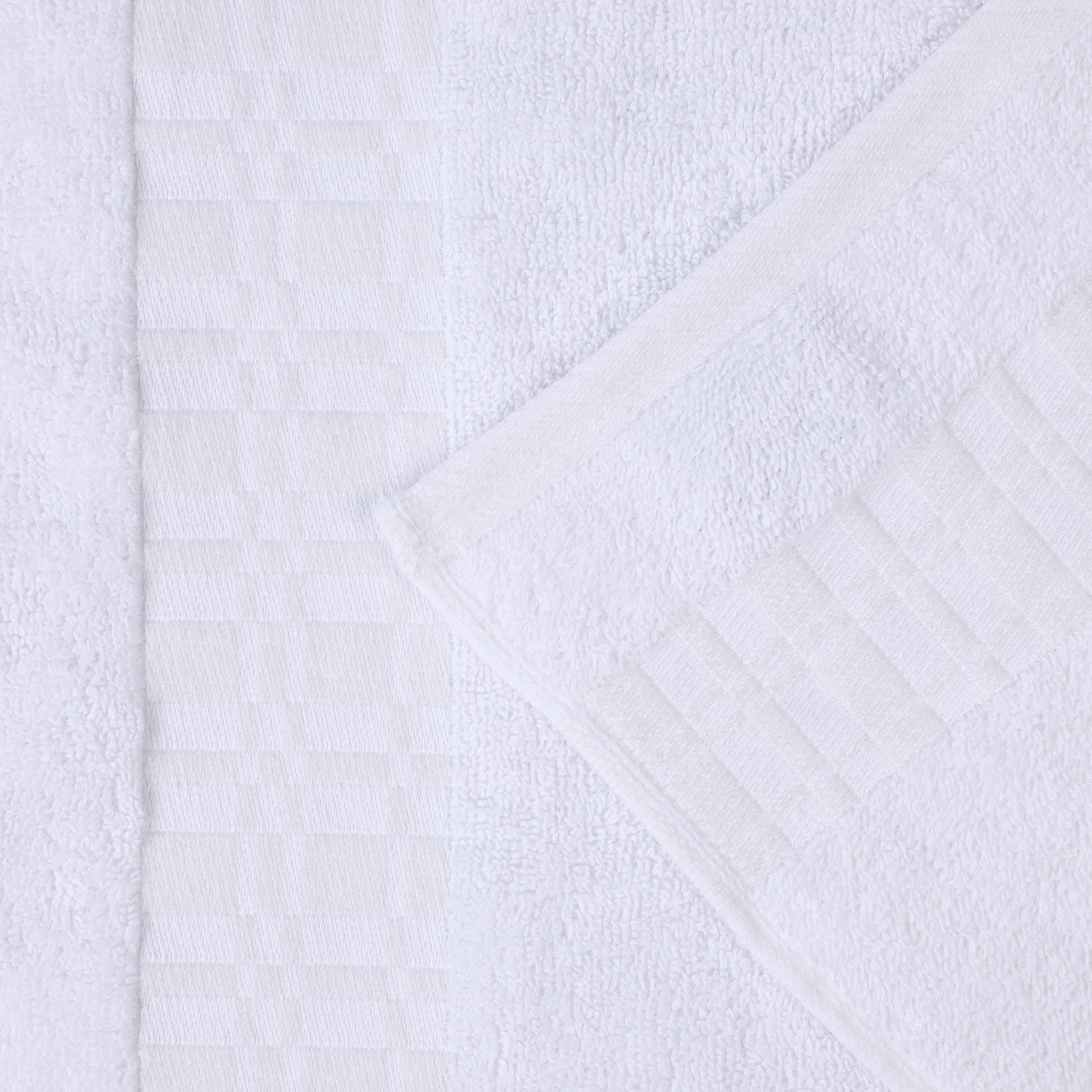 Larissa Cotton Geometric Embroidered Border 8-Piece Towel Set | Soft Bath & Beach Towels for Spa, Pool & Home Decor