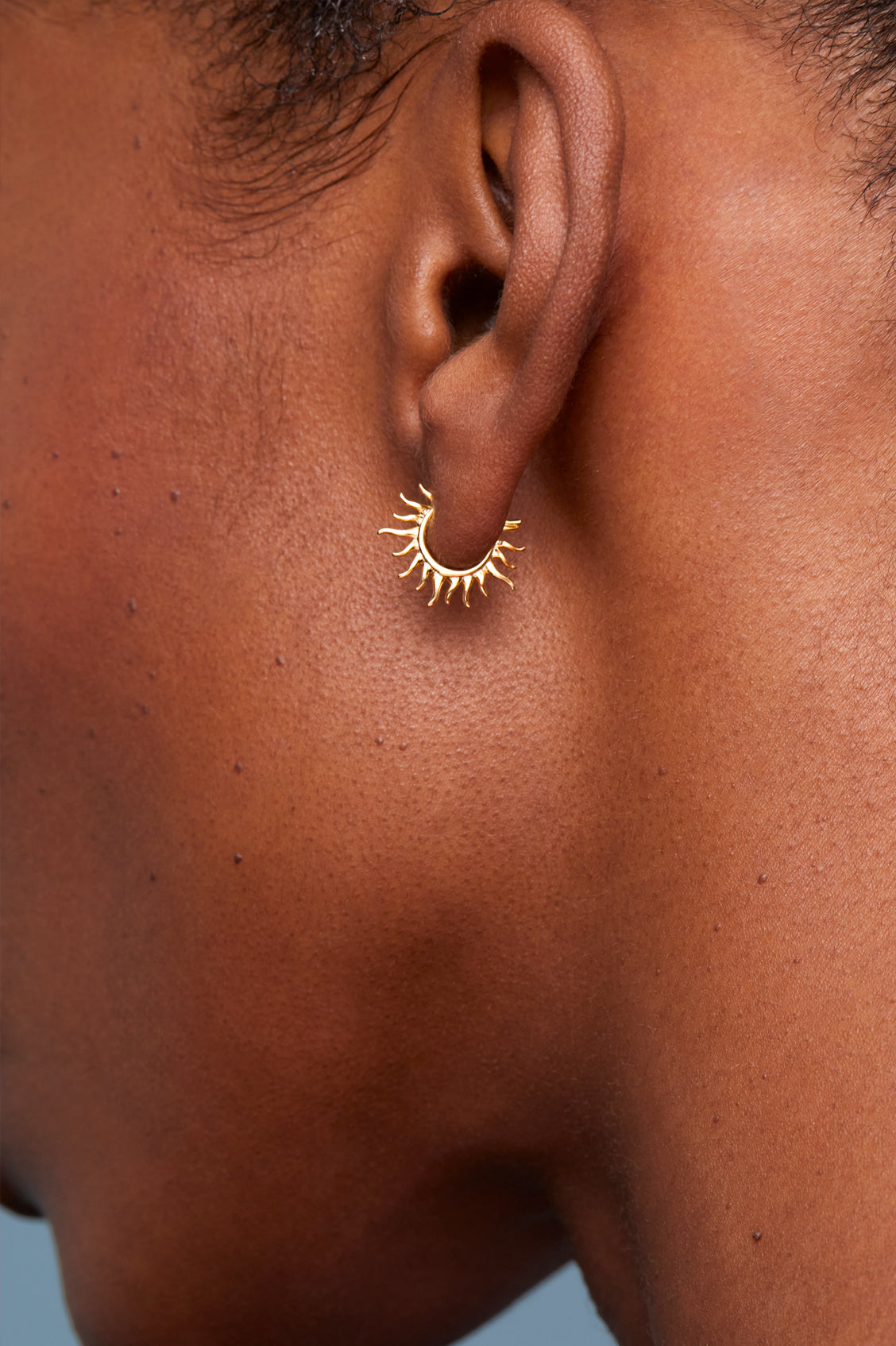 Sun Huggie Hoops - Gold Plated Huggie Earrings for Women, Minimalist Hoop Earrings for Everyday Wear, Perfect for Work, Date Night & Casual Outfits