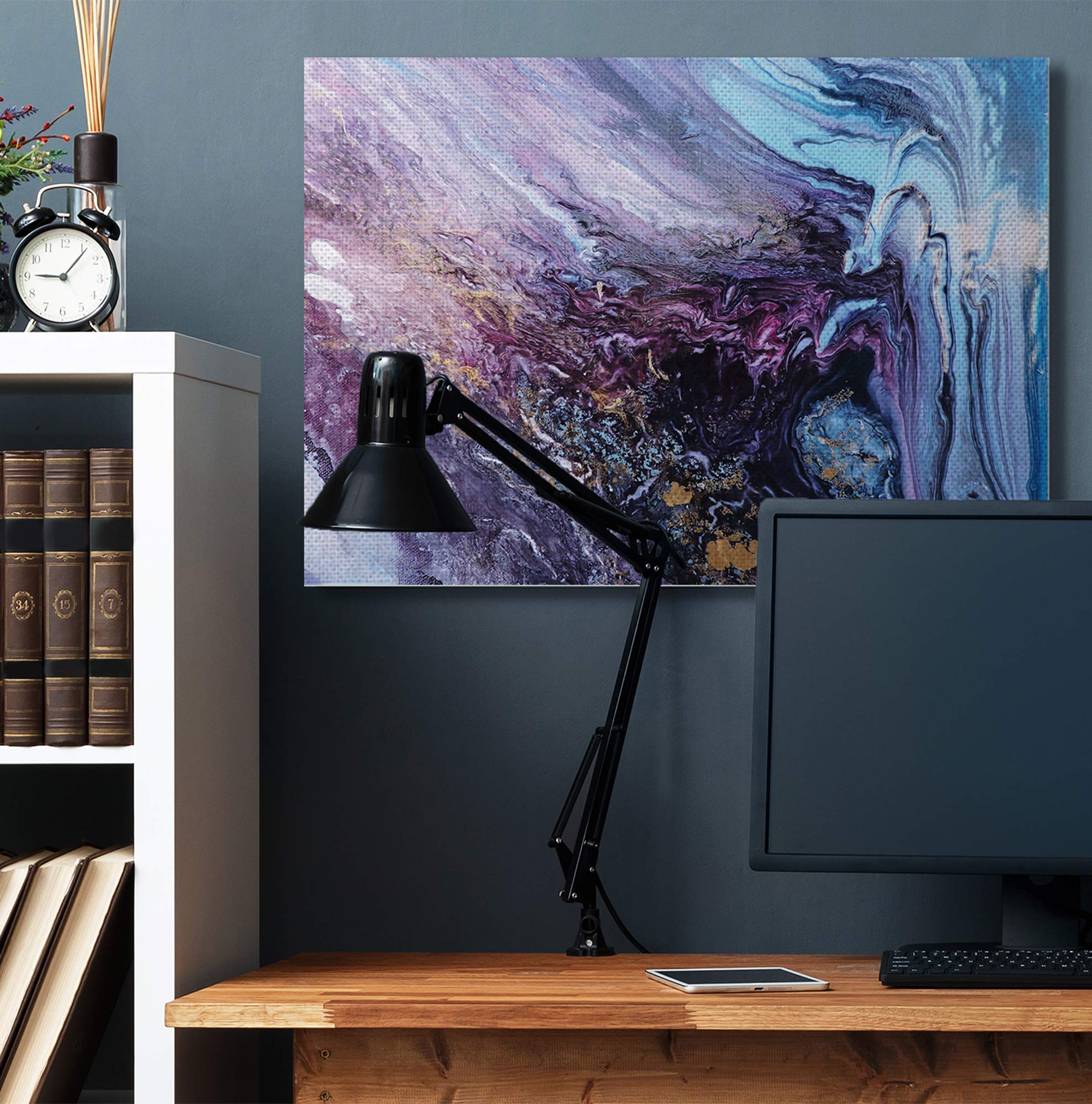 Abstract Liquid Purple Blue Texture Painting Wall Art by Leticia Herrera - 36x48 Canvas for Living Room, Bedroom & Office Decor | Stupell Industries