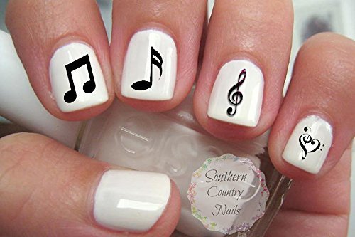 Music Note Nail Decals - Self-Adhesive Musical Note Nail Art Stickers for Manicure - Perfect for Concerts, Music Festivals & Piano Performances