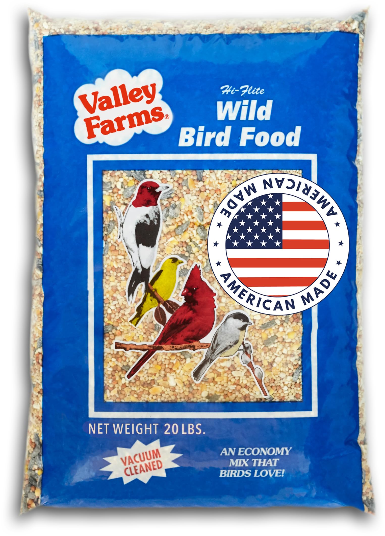 Hi-Flite Premium Wild Bird Food - 20 LB Bag of Nutritious Seed Mix for All Bird Species | Attracts Cardinals, Finches & More | Ideal for Outdoor Bird Feeders & Backyard Bird Watching