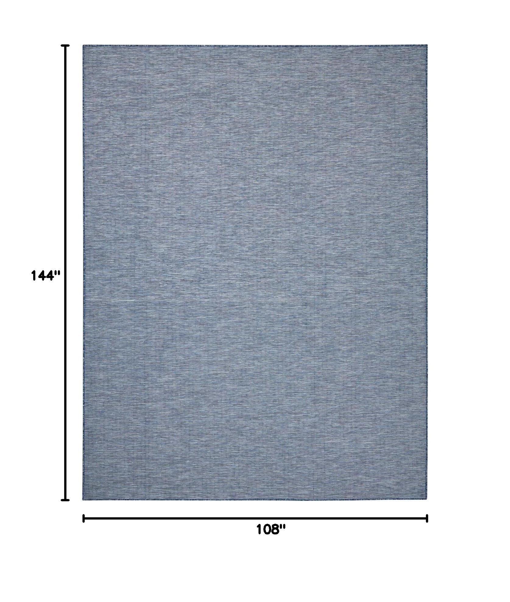 Nourison Positano Indoor-Outdoor Navy Blue 9x12 Area Rug - Easy Clean, Non-Shedding, Stain Resistant - Perfect for Bedroom, Living Room, Dining Room, Backyard, Deck & Patio Use