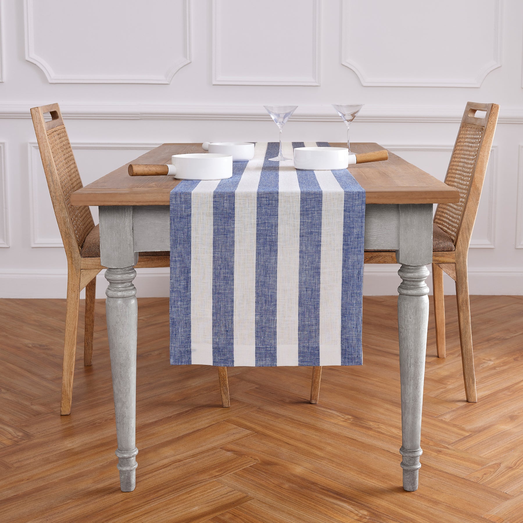 Natural and White Cabana Stripe