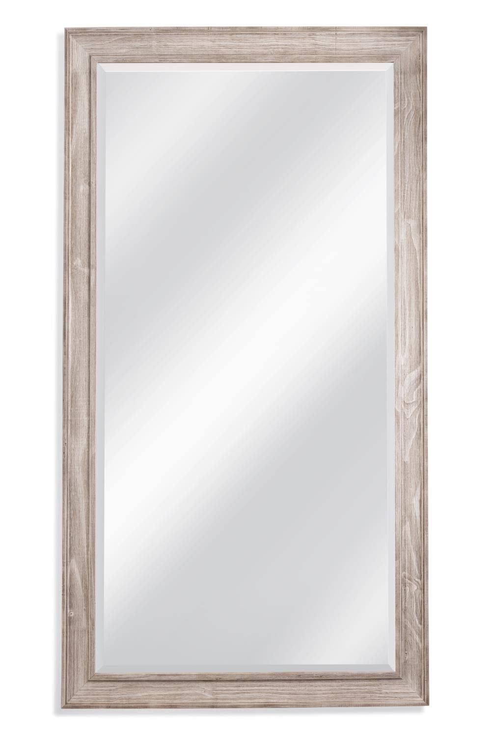 Bassett M4107B Kibbe Leaner Mirror - White Wash Full-Length Floor Mirror for Bedroom, Living Room & Entryway Decor
