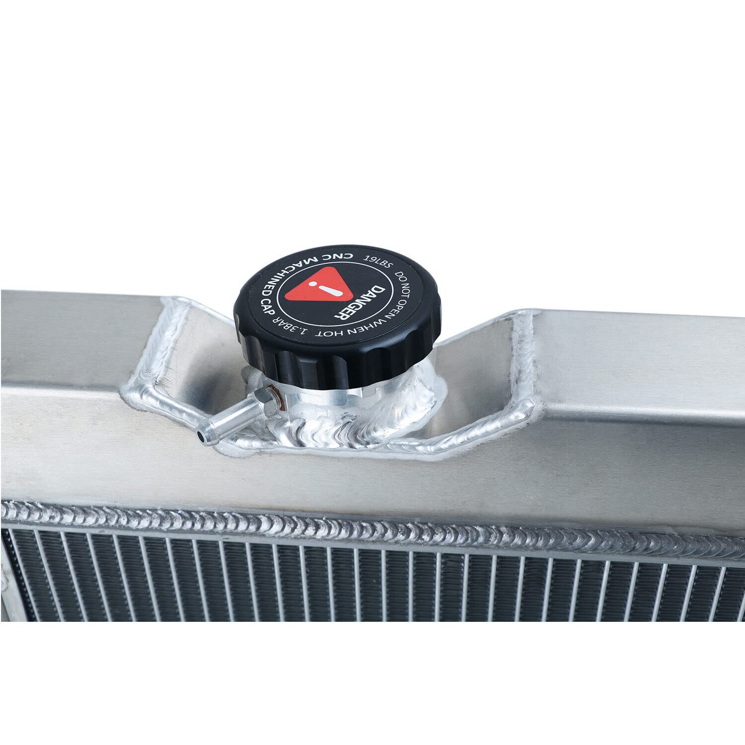 AlloyWorks 4-Row High Performance Aluminum Radiator with Shroud Fan & Relay Kit - Compatible with 1964-1966 Ford Mustang, 1960-1965 Falcon, 1961-1965 Mercury Comet V8 - Perfect for Classic Car Restoration & Hot Rod Upgrades