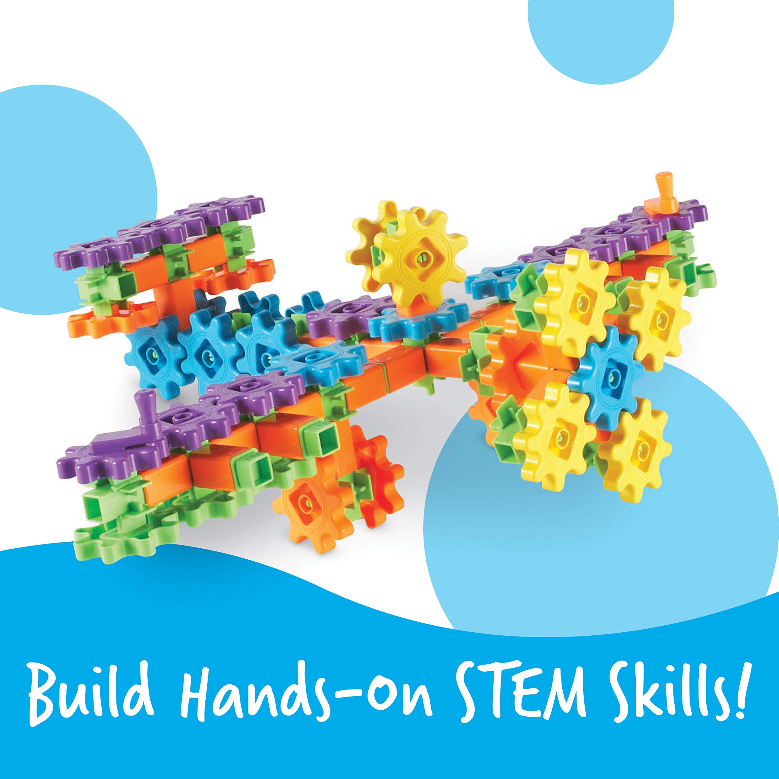 Learning Resources Gears! Gears! Gears! Super Building Toy Set - 150-Piece STEM Construction Toy for Kids Ages 3+, Educational Gear Building Kit for Creative Play & Early Engineering Skills | Perfect for Classroom, Birthday Gifts & Hands-On Learning Activities