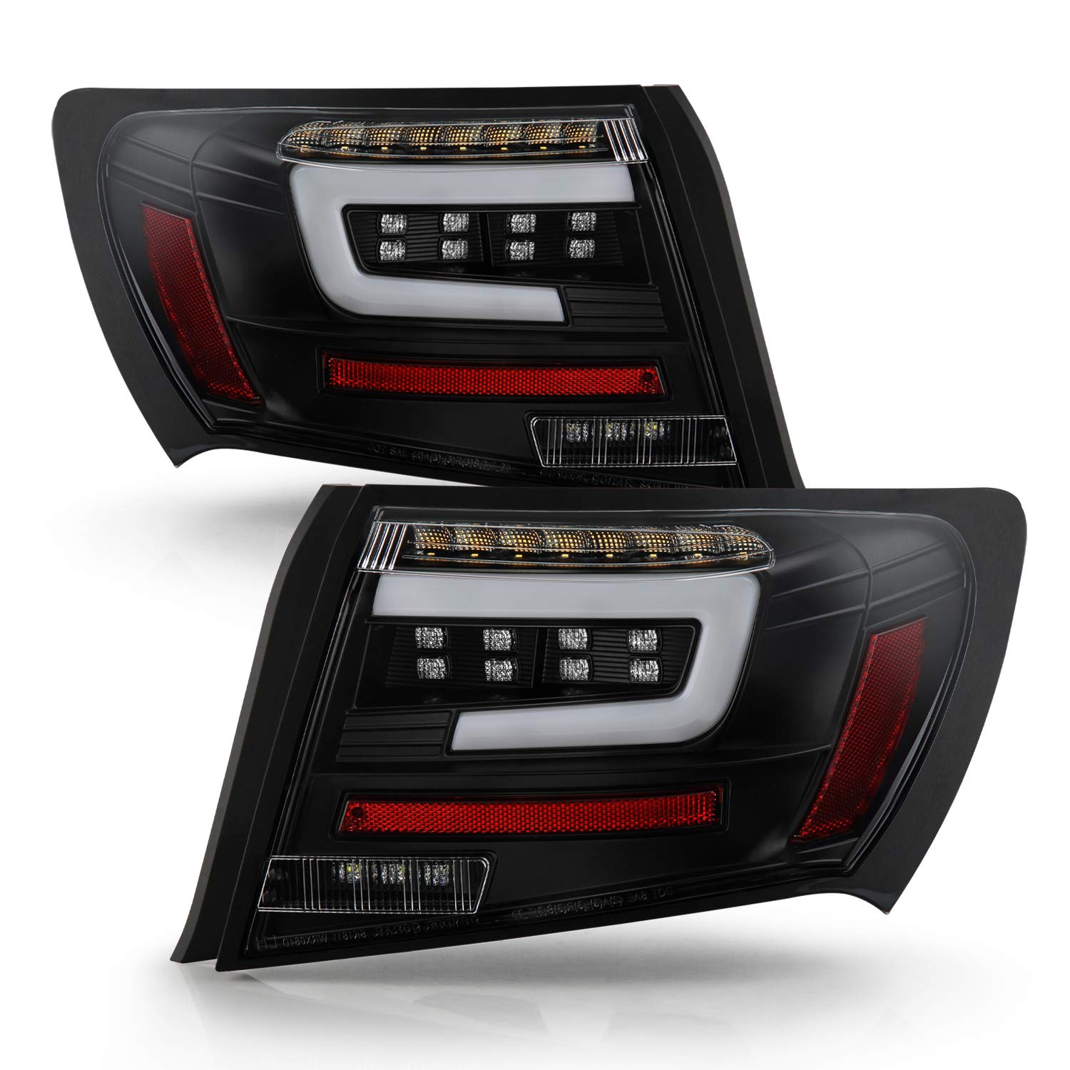 AKKON Full LED Black Tail Lights Brake Lamp Pair for 2008-2011 Subaru Impreza WRX Sedan 4-Door - Driver & Passenger Side - Enhanced Night Visibility & Style Upgrade for Your WRX