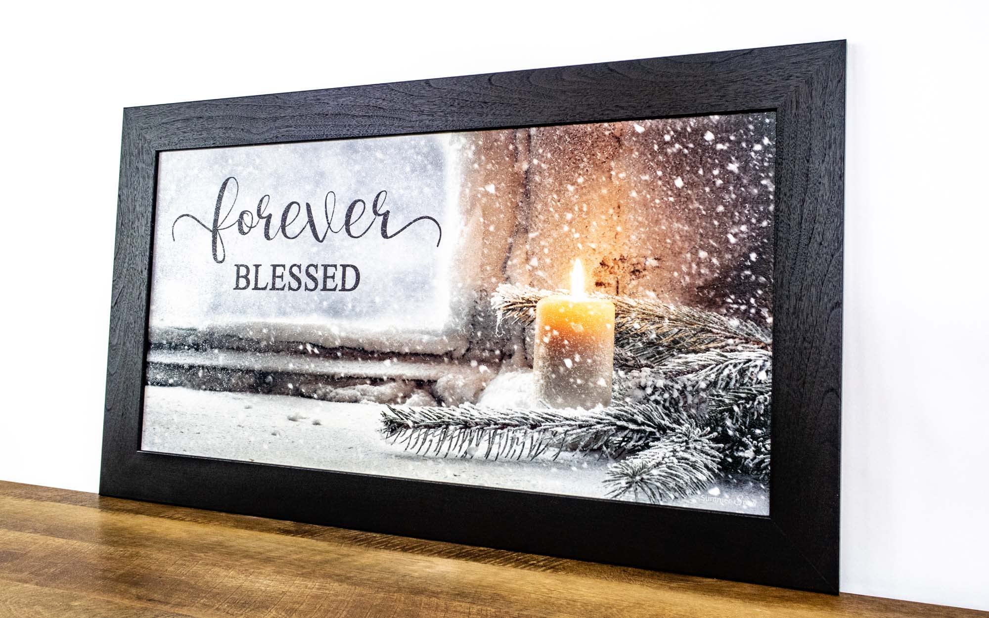 Winter Snow Forever Blessed Christmas Candle - Holiday Home Decor for Mantel, Tabletop & Gift Giving - Cozy Seasonal Ambiance for Living Room, Bedroom & Office