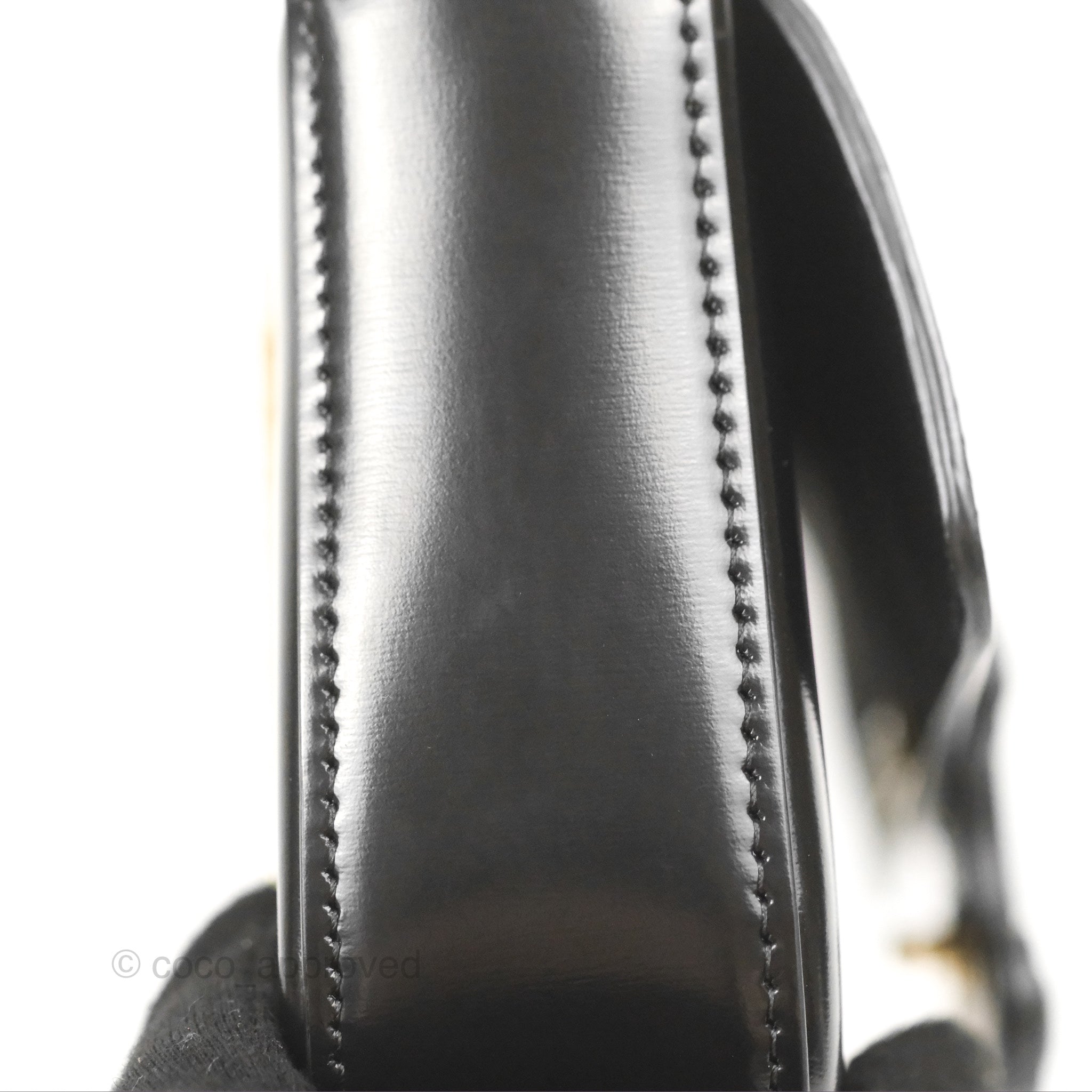 Celine Triomphe Chain Shoulder Bag in Black Shiny Calfskin Leather - Luxury Crossbody Purse for Women, Perfect for Evening Parties & Date Nights