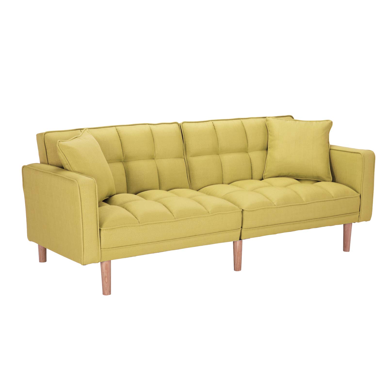 Hapeisy Convertible Futon Sofa Bed with Armrests & 2 Pillows - Sleeper Couch for Small Spaces, Living Room, Apartment, Dorm | Multi-Functional Furniture for Guest Bed & Lounge