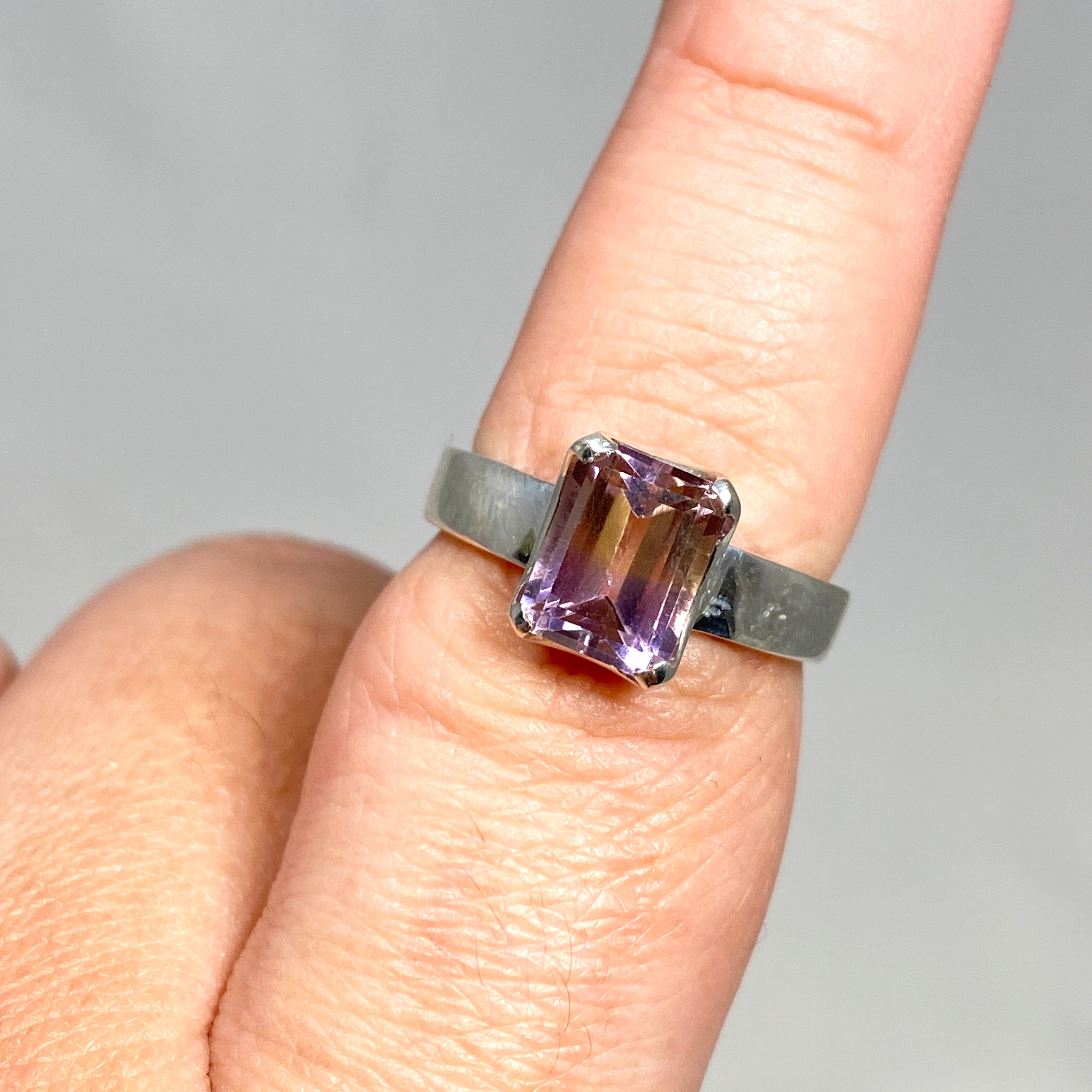 Stunning Ametrine Emerald Cut Faceted Ring PRGJ489 - Elegant Jewelry for Weddings, Anniversaries & Special Occasions