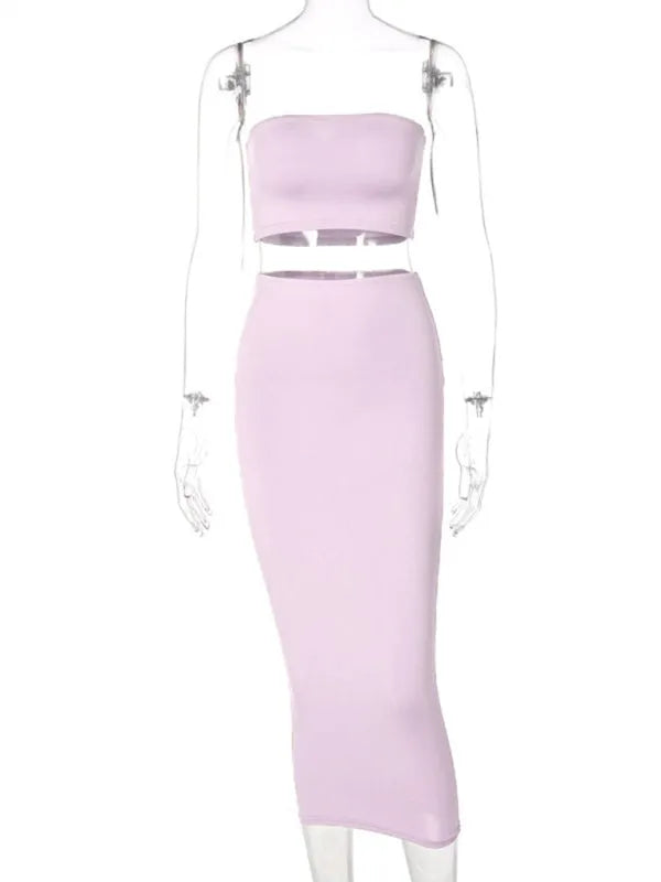 Stylish Women's Casual Ribbed Two-Piece Skirt Set - Perfect for Summer Outings, Beach Vacations & Date Nights