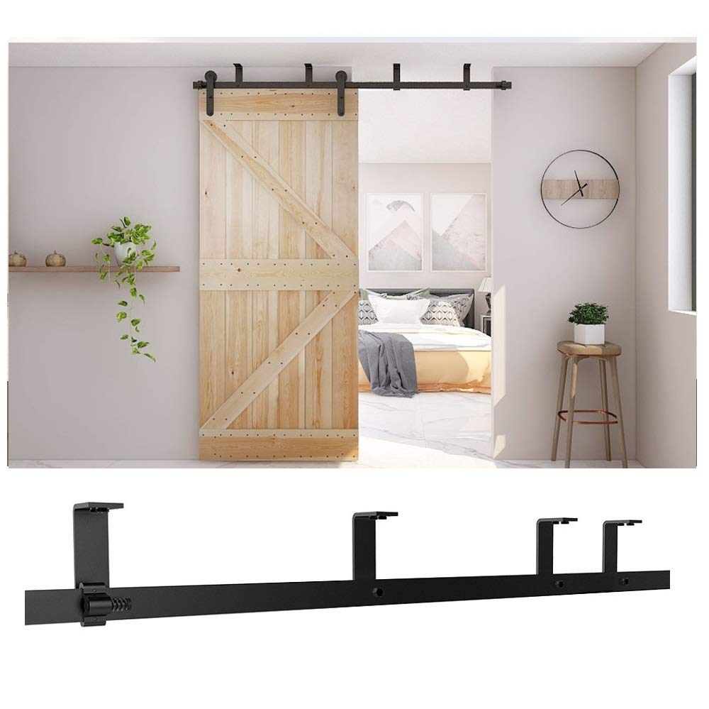 4-12FT Sliding Barn Door Hardware Kit - Ceiling Mount Style with 8FT Rails for 48