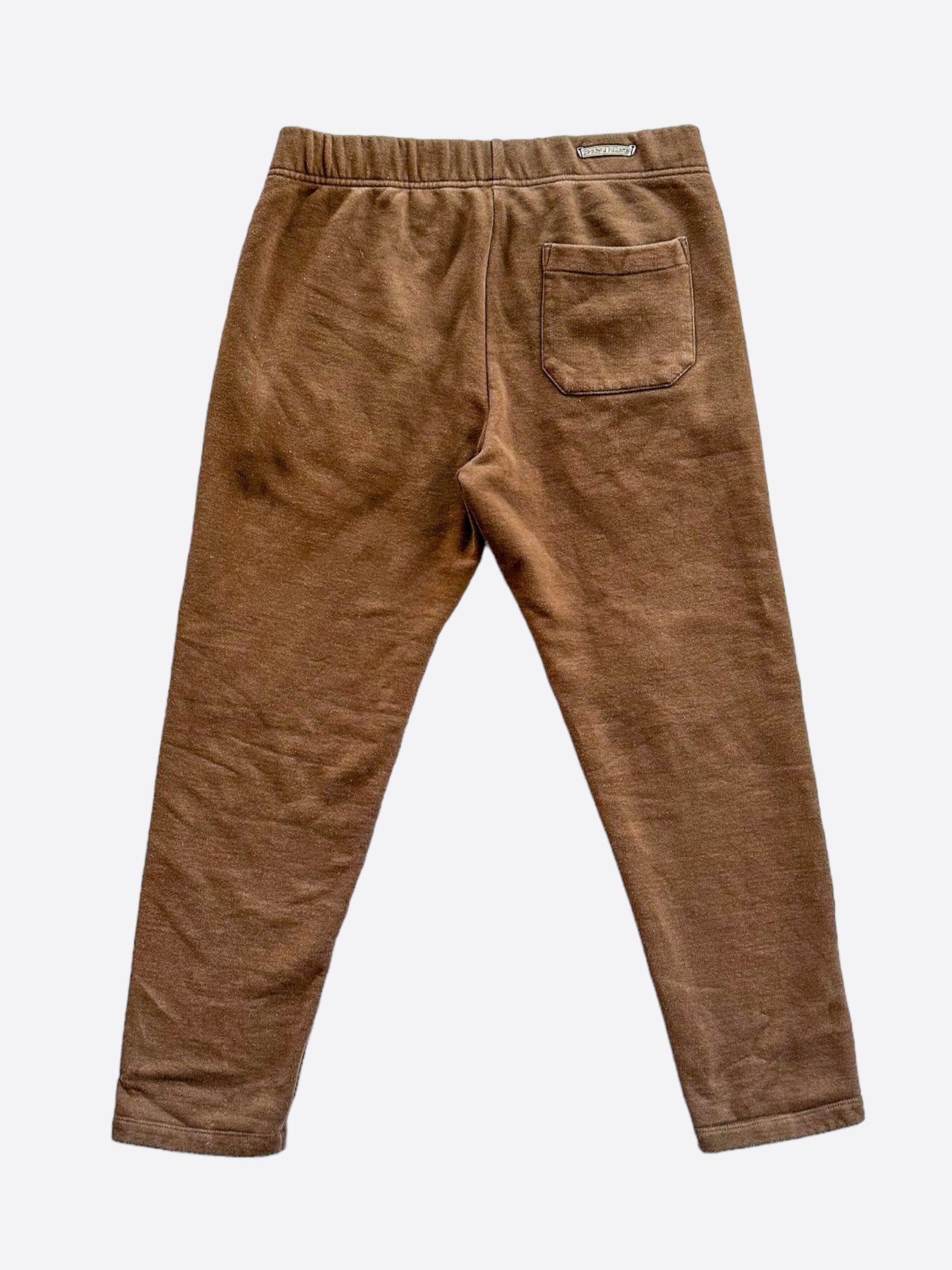 Chrome Hearts Brown & White Slo Ride Embroidered Sweatpants for Men - Luxury Streetwear Sweatpants with Unique Design - Perfect for Casual Wear, Gym, and Lounge