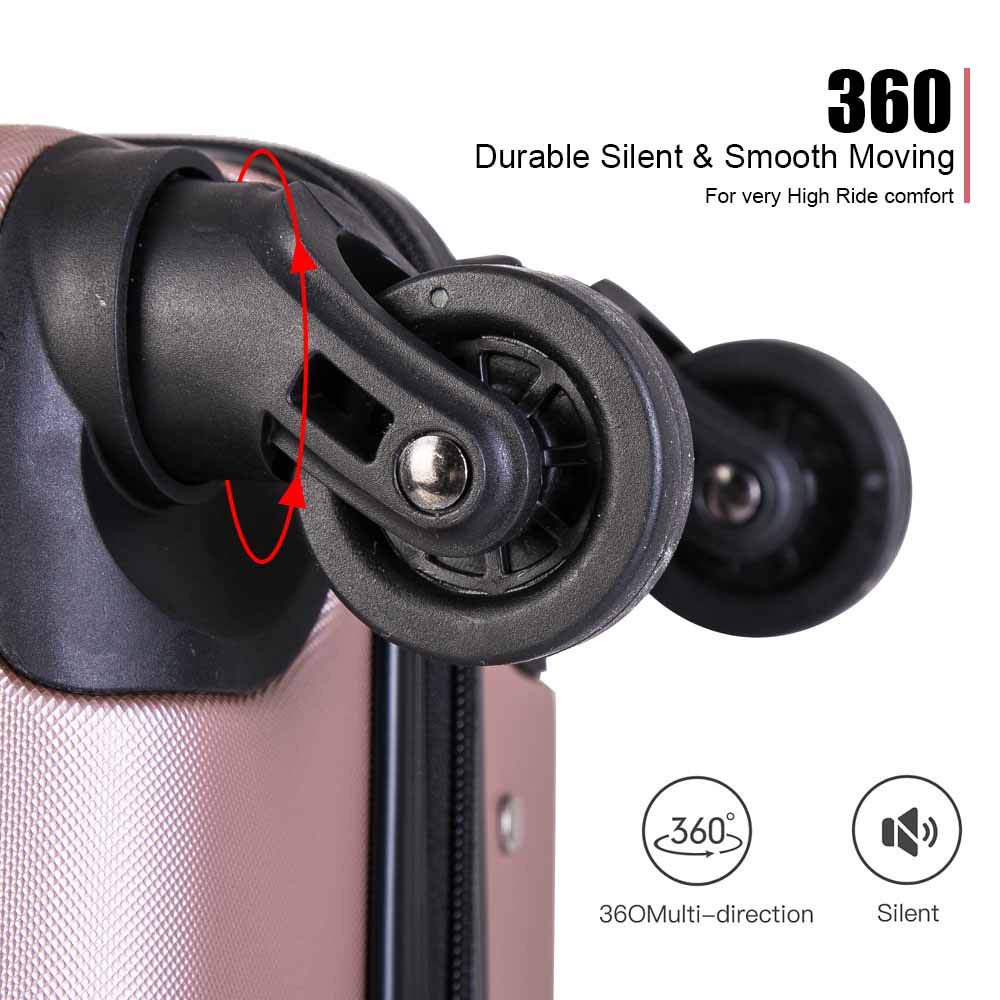 Apelila 4-Piece Expandable Hardshell ABS Luggage Set with TSA Lock & Spinner Wheels - Rose Gold Travel Suitcases for Family Vacations, Business Trips & International Travel (4PCs)