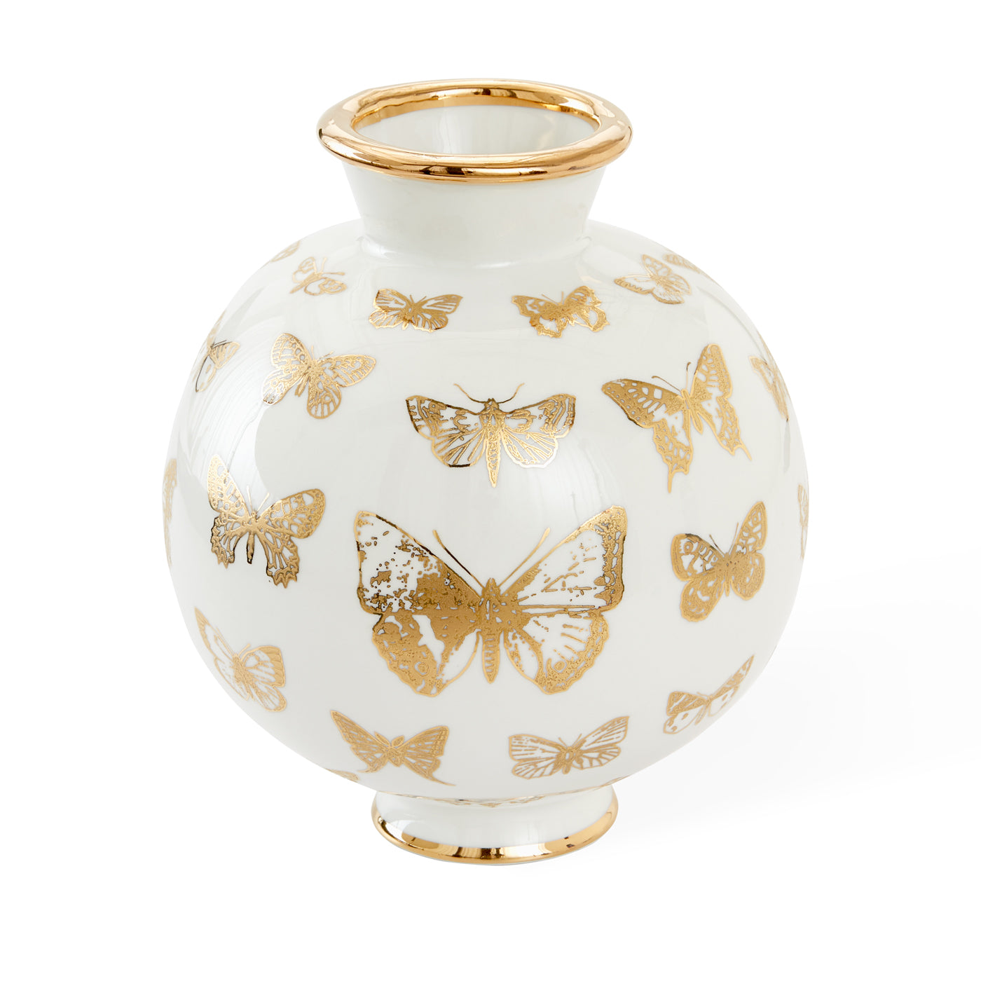 Botanist Round Butterfly Vase - Elegant Glass Flower Vase for Home Decor, Wedding Centerpieces & Gift Giving - Perfect for Fresh Flowers, Table Decorations & Special Occasions