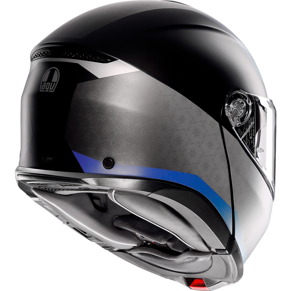 AGV Tourmodular Stray Motorcycle Helmet - Matt Black / Grey / Blue - DOT & ECE Certified for Street Riding & Commuting