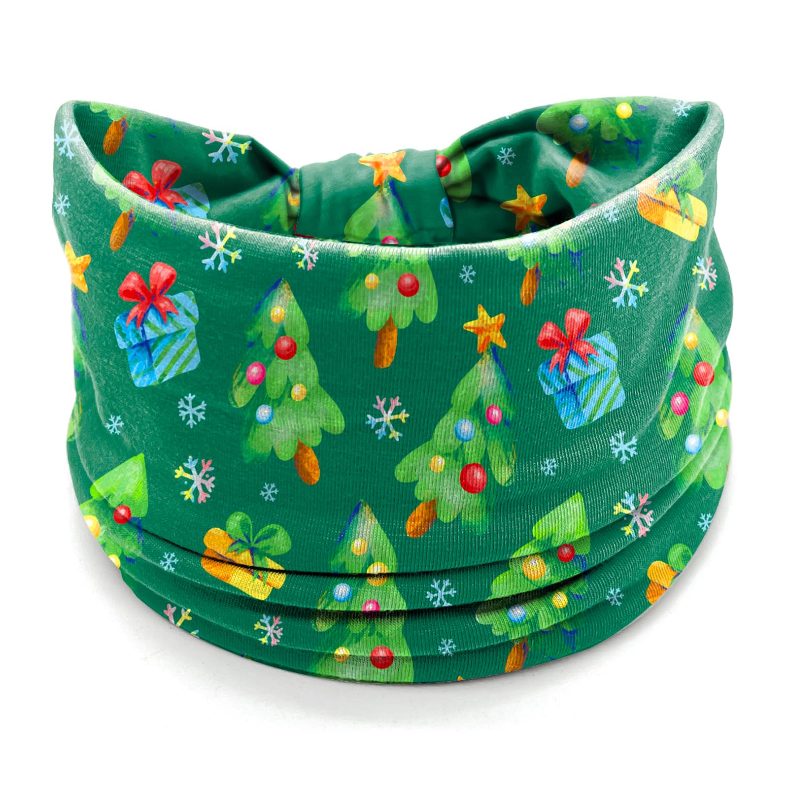 4Pcs Christmas Headbands for Women - Snowflake Santa Snowman Xmas Tree Holiday Hair Bands, Festive Gift Hair Accessories for Christmas Party, Family Reunion & Holiday Photos (HOHO)