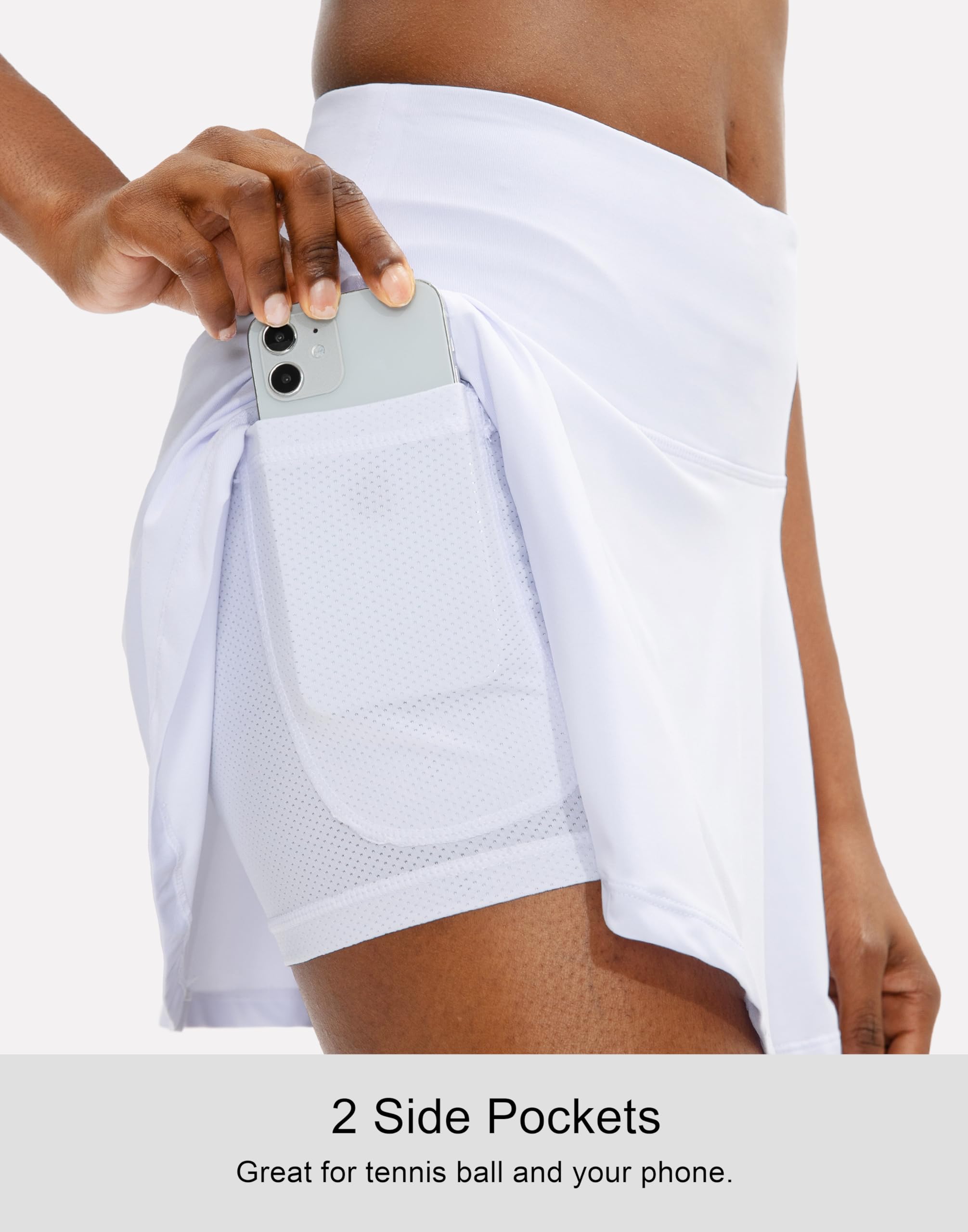 SANTINY Women's High Waisted Pleated Tennis Skirt with 4 Pockets - Athletic Golf Skort for Running, Casual Wear & Sports Activities | Perfect for Tennis, Golf, Gym & Everyday Fashion