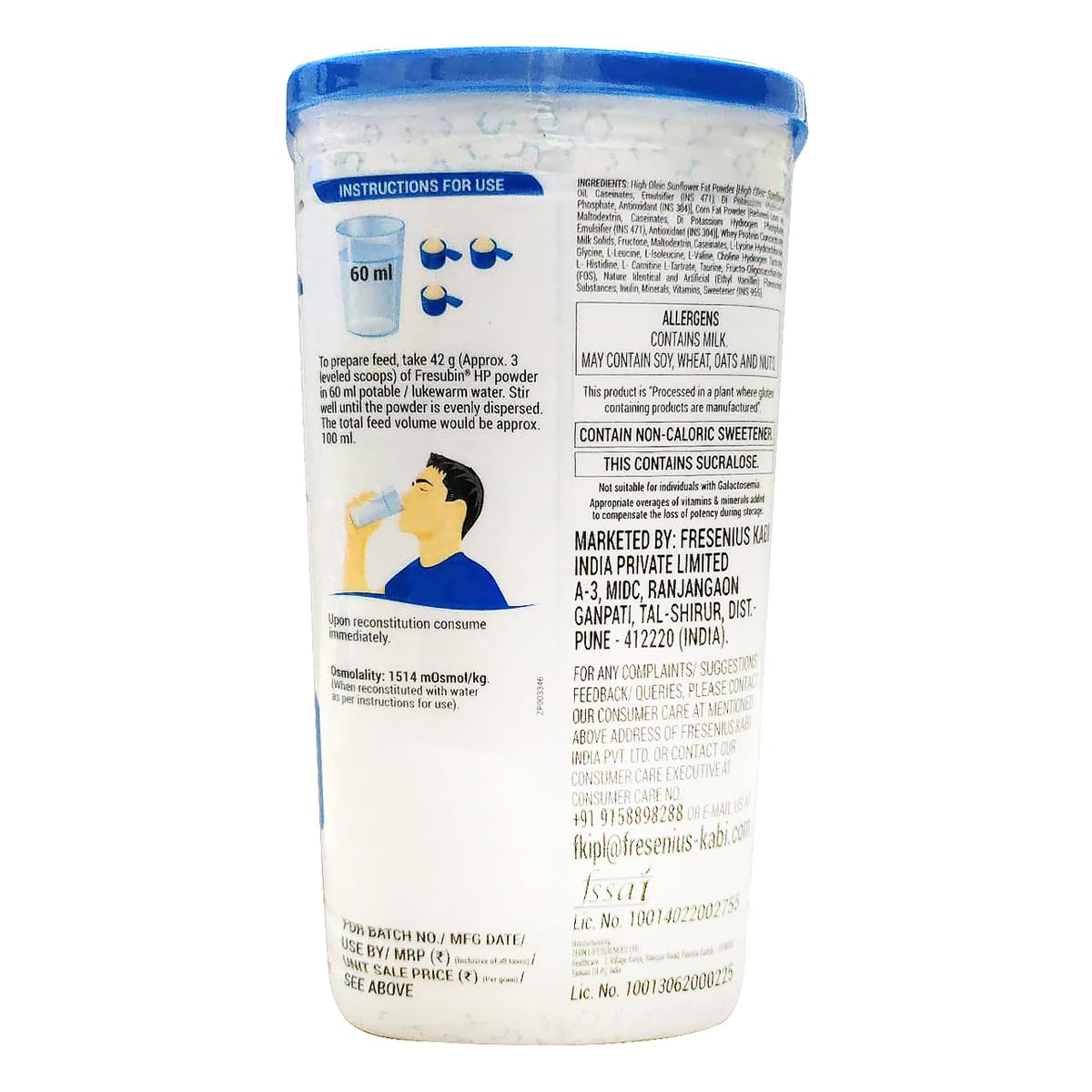 Fresubin High Protein Nutrition Powder for Dialysis Patients - Vanilla Flavor 400g | Kidney Care Supplement for Low Protein Diet & Muscle Support | Ideal for Meal Replacement & Post-Dialysis Recovery