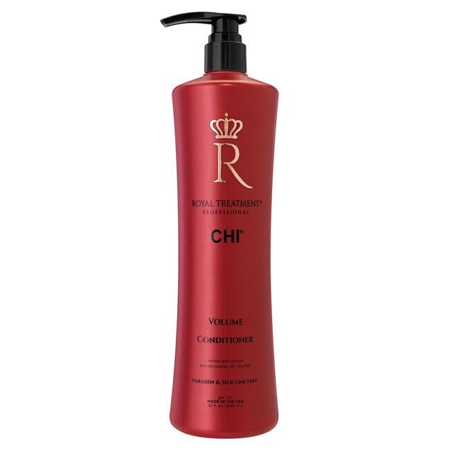 CHI Royal Treatment Volume Essential Shampoo and Conditioner Set - 32 Oz for Thick, Voluminous Hair - Rose Scented - Salon Quality Hair Care for Daily Use & Special Occasions