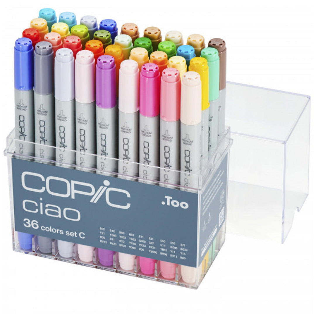 Copic Ciao 36-Piece Marker Set - Professional Alcohol-Based Art Markers for Drawing, Sketching & Illustration - Perfect for Artists, Designers & Crafters