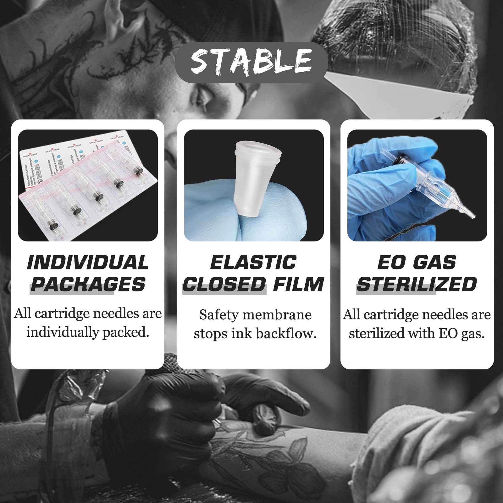 Emalla 20Pcs Disposable Tattoo Needles Cartridges - 1003RL Round Liner 0.30mm Standard Tattoo Machine Needles for Beginners & Professional Artists | Perfect for Tattoo Kits, Body Art & Permanent Makeup