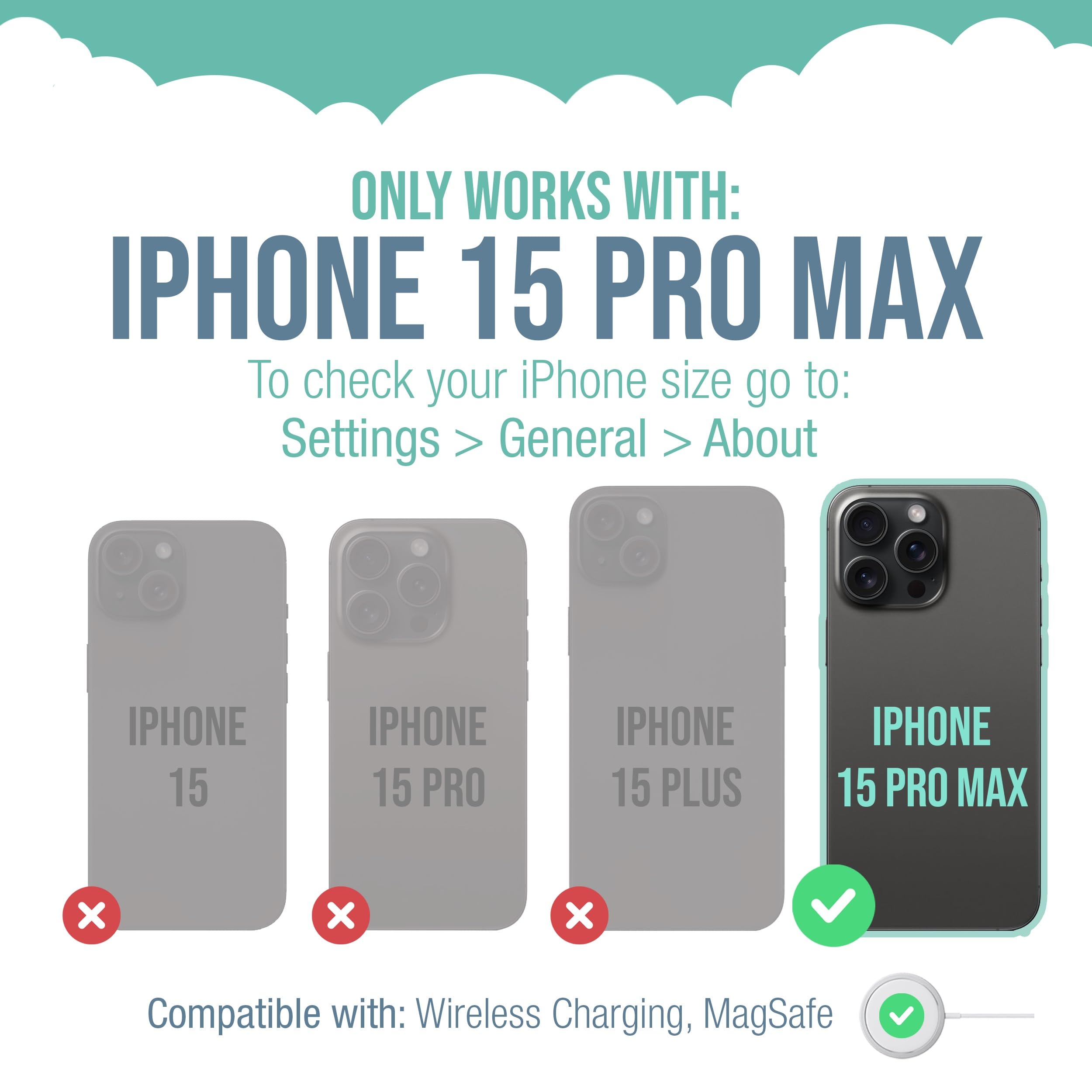 Smartish iPhone 15 Pro Max Magnetic Case - Slim Protective Grip Cover with MagSafe Compatibility & Microfiber Lining | Lightweight Thin Design for Apple iPhone 15 Pro Max (Blues on The Green) | Perfect for Daily Use, Workouts & Outdoor Activities