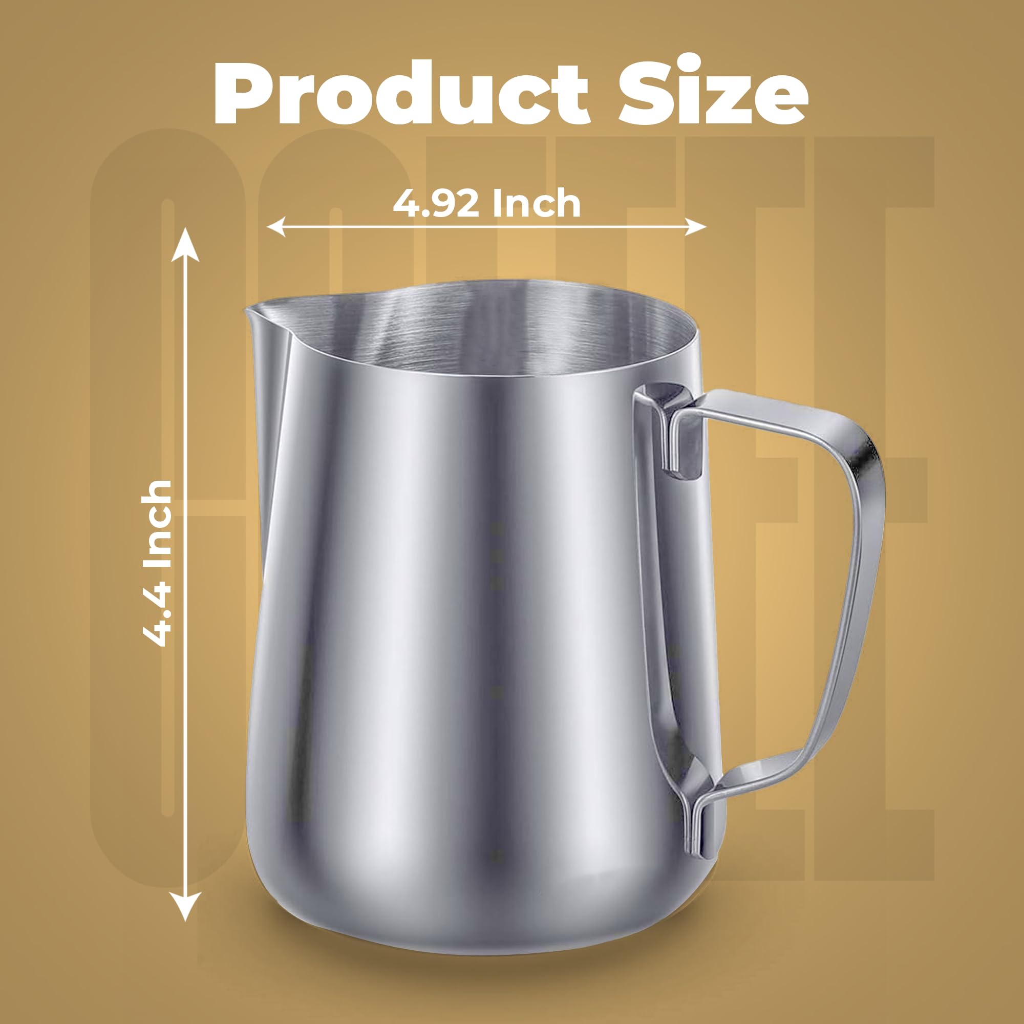 Premium 20 oz Stainless Steel Milk Frothing Pitcher for Latte Art - Rattleware Commercial & Home Barista Use - Perfect for Espresso, Cappuccino & Macchiato Making