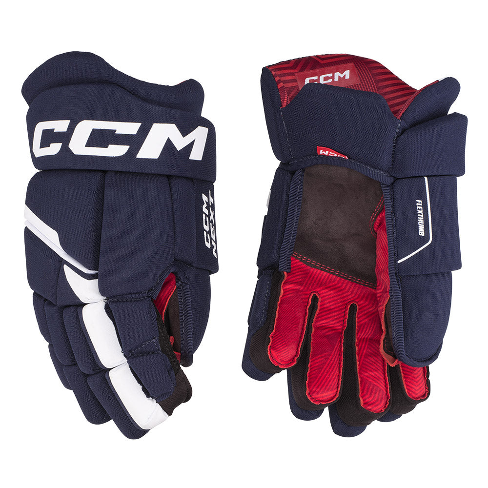 CCM Next Youth Ice Hockey Gloves - Protective & Flexible for Young Players - Perfect for Practice, Games & Training Sessions