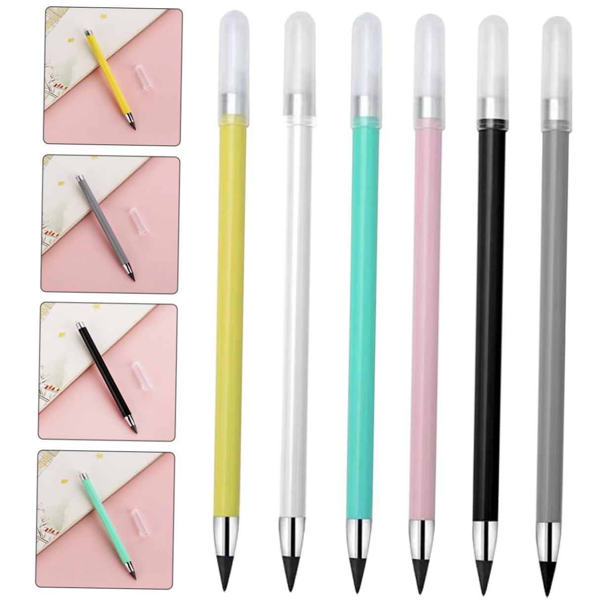 NUOBESTY 12-Piece No-Sharpening Pencil Kit - Pre-Sharpened Erasable Colored Drawing Pencils for Kids, Students & Artists | Perfect for School, Office & Sketching