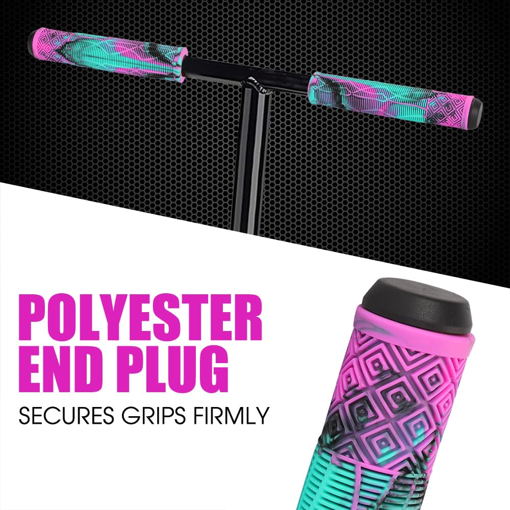Premium Scooter Grips - 160mm Soft Handlebar Grips for Pro Stunt Kick Scooters, BMX & Mountain Bikes | Non-Slip Comfort Grip for Extreme Riding & Urban Commuting