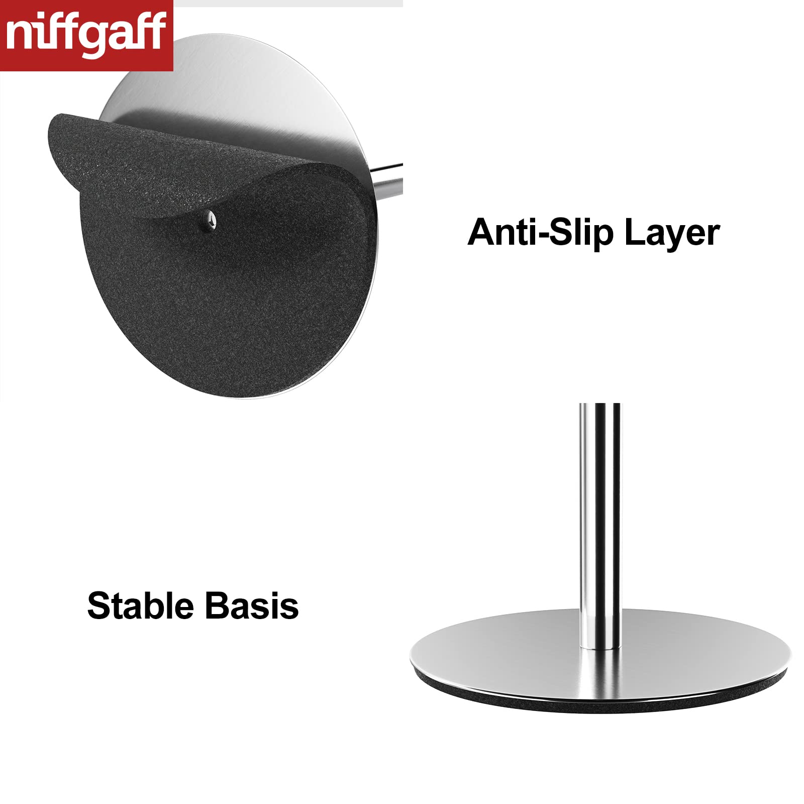 Stainless Steel Free-Standing Toilet Paper Holder Stand with 4-Roll Dispenser | Bathroom Tissue Storage Shelf for Home, Office & RV Use