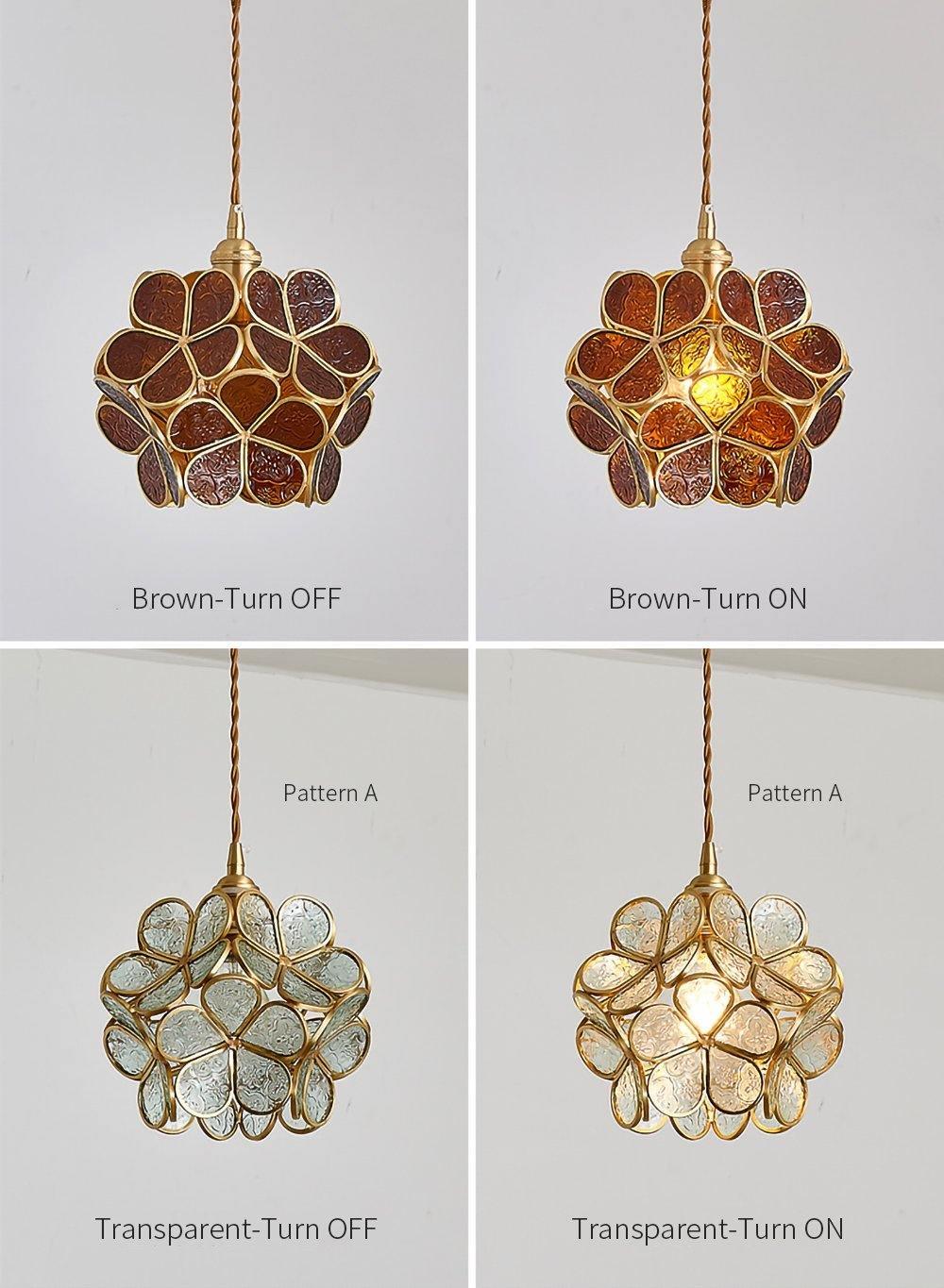 Modern Glass Petal Pendant Light - Elegant Floral Ceiling Lighting Fixture for Dining Room, Kitchen Island & Bedroom Decor