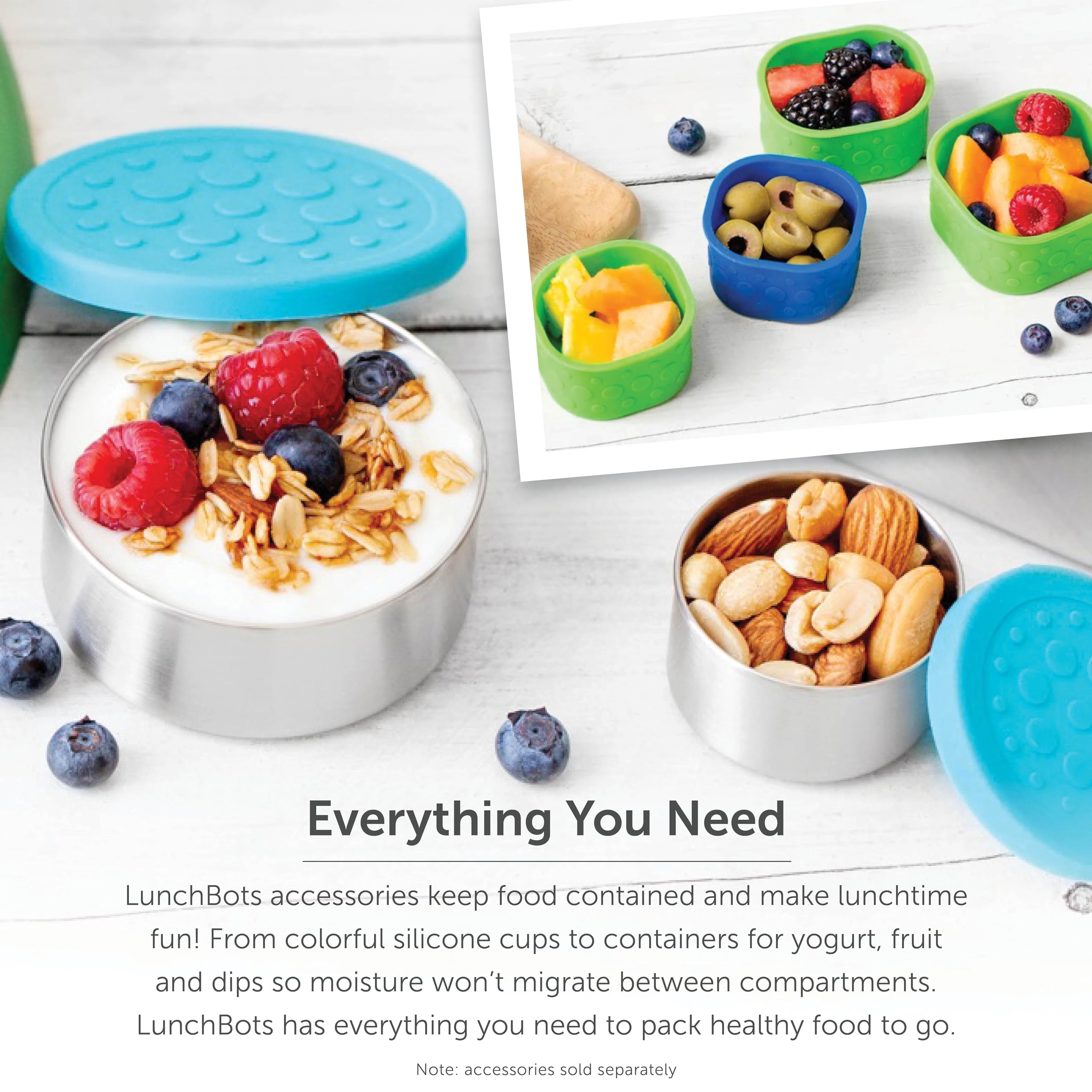 LunchBots 2.5 oz Stainless Steel Condiment Containers with Silicone Lid - Perfect for Salad Dressings, Dips, Sauces & Snacks | Leak-Proof, BPA-Free | Fits Lunch Boxes & Bento Boxes (Set of 2, Purple) | Ideal for Picnics, School Lunches & On-the-Go Meals