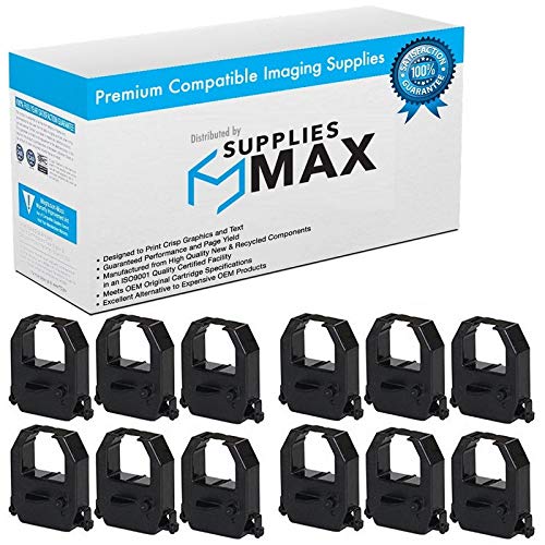 Compatible Replacement Ribbon for Amano PIX-10/15/200/3000/TCX-10/45 Time Clock Printers - 12 Pack Black Ink Cartridges (CE-315251BK_12PK) - Perfect for Office Time Tracking & Employee Attendance Systems