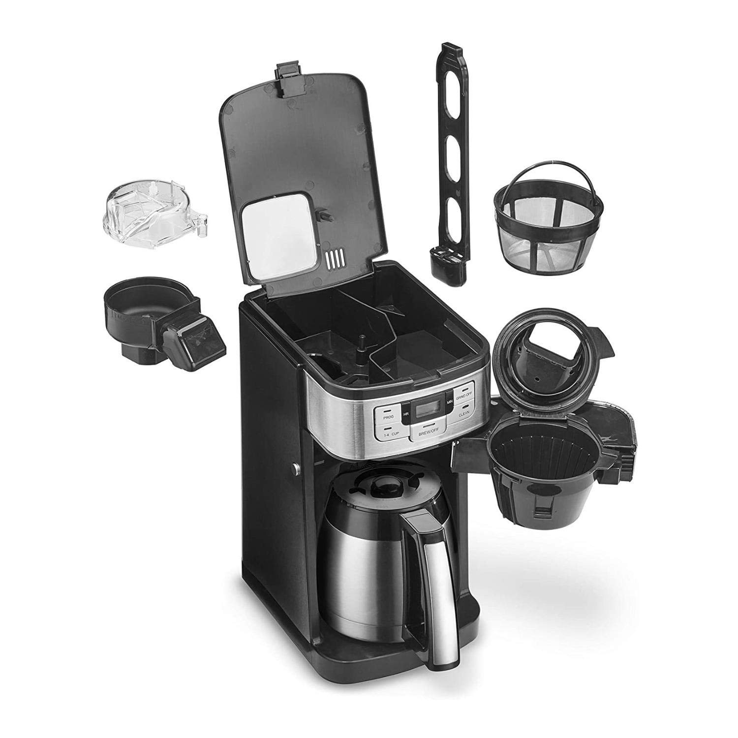 Cuisinart DGB-450NAS 10-Cup Automatic Grind & Brew Coffee Maker with Built-in Grinder - Black/Silver - Perfect for Home, Office & Entertaining