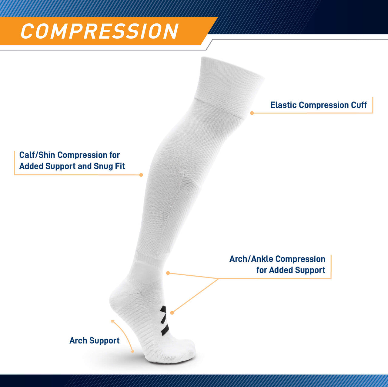 Marcy Sports Soccer Socks - Compression Socks for Shin Guards & Athletic Performance | Perfect for Soccer, Running & Sports Training